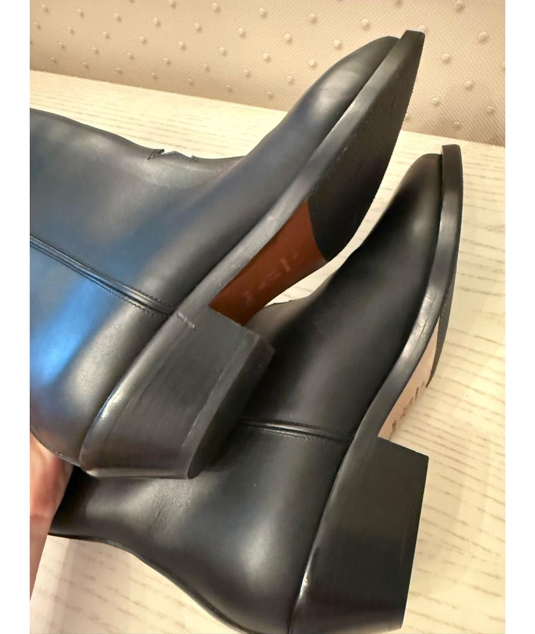 CHRISTIAN DIOR Черные кожаные сапоги, фото 8
