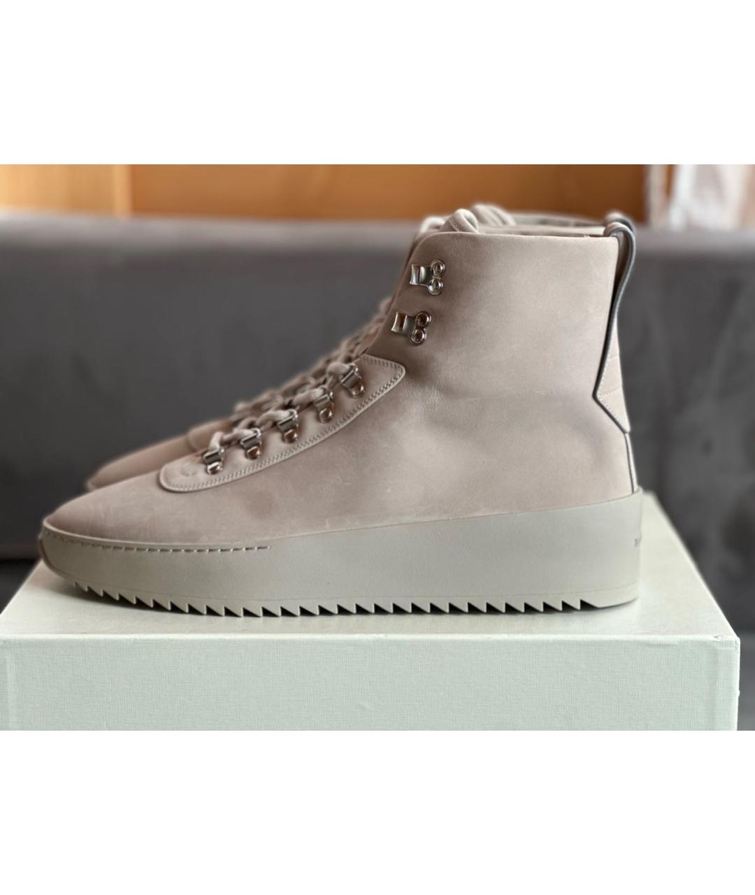 FEAR OF GOD Серые нубуковые высокие ботинки, фото 5