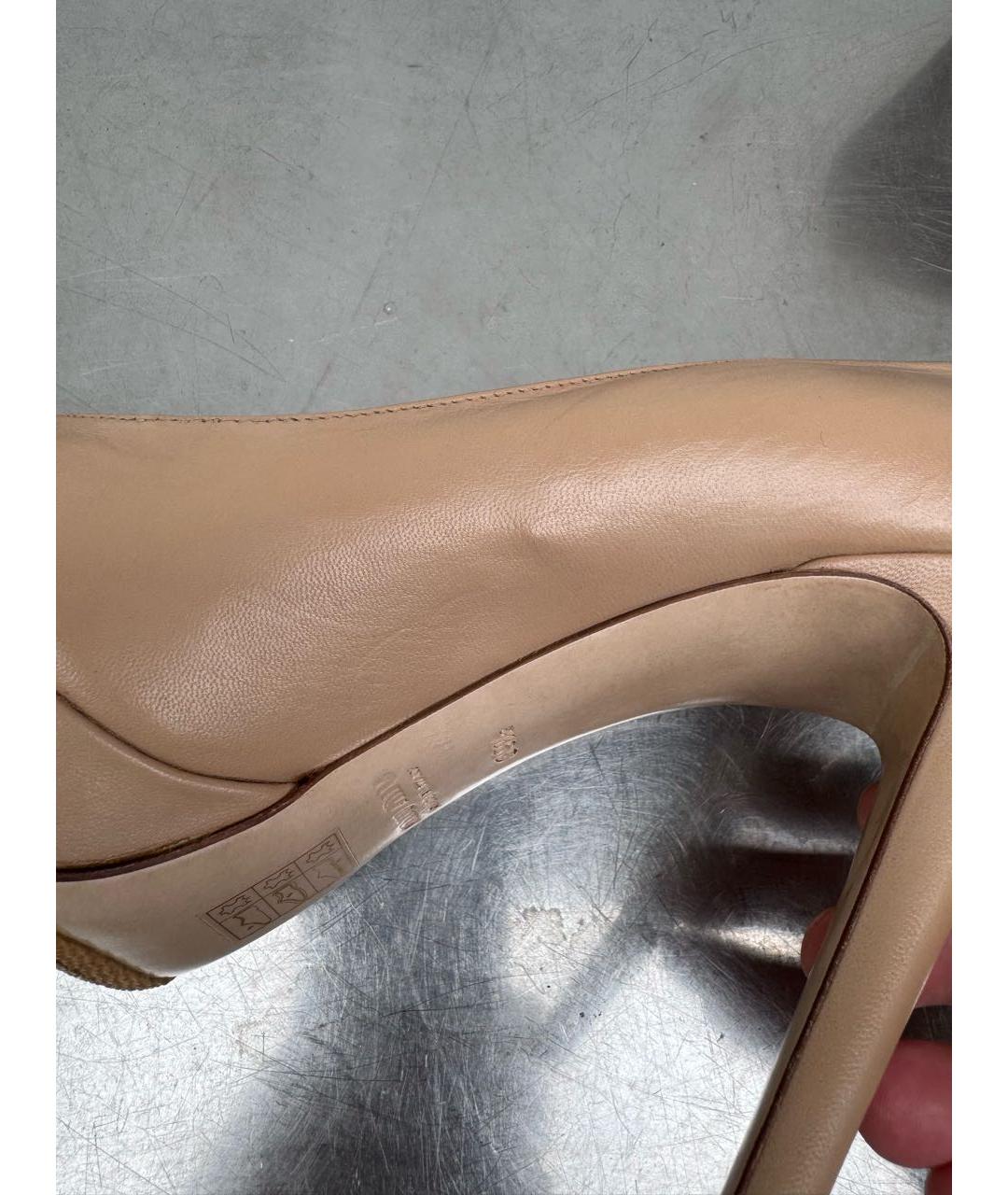 MIU MIU Бежевые кожаные туфли, фото 6
