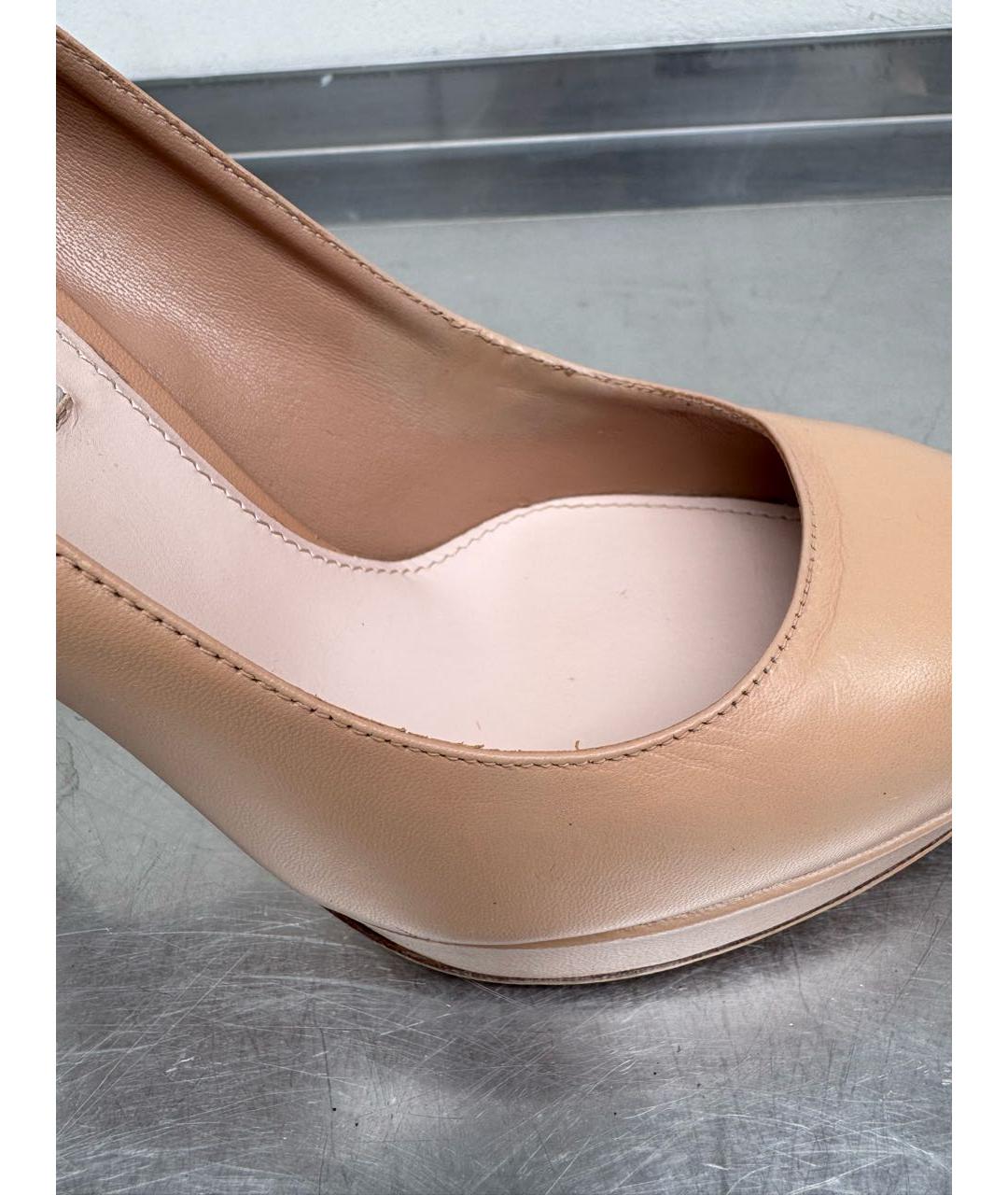 MIU MIU Бежевые кожаные туфли, фото 8