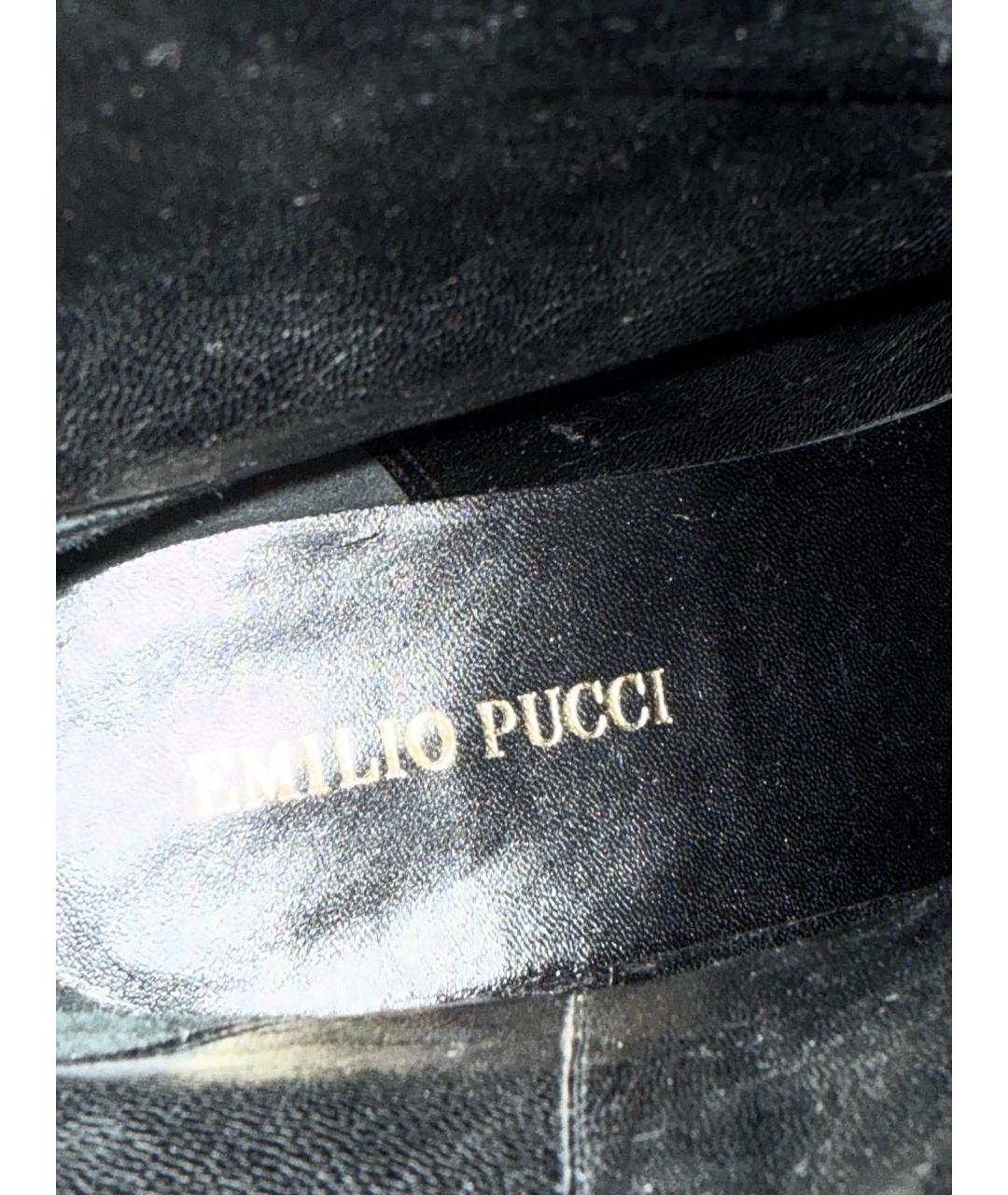 EMILIO PUCCI Черные кожаные ботинки, фото 7