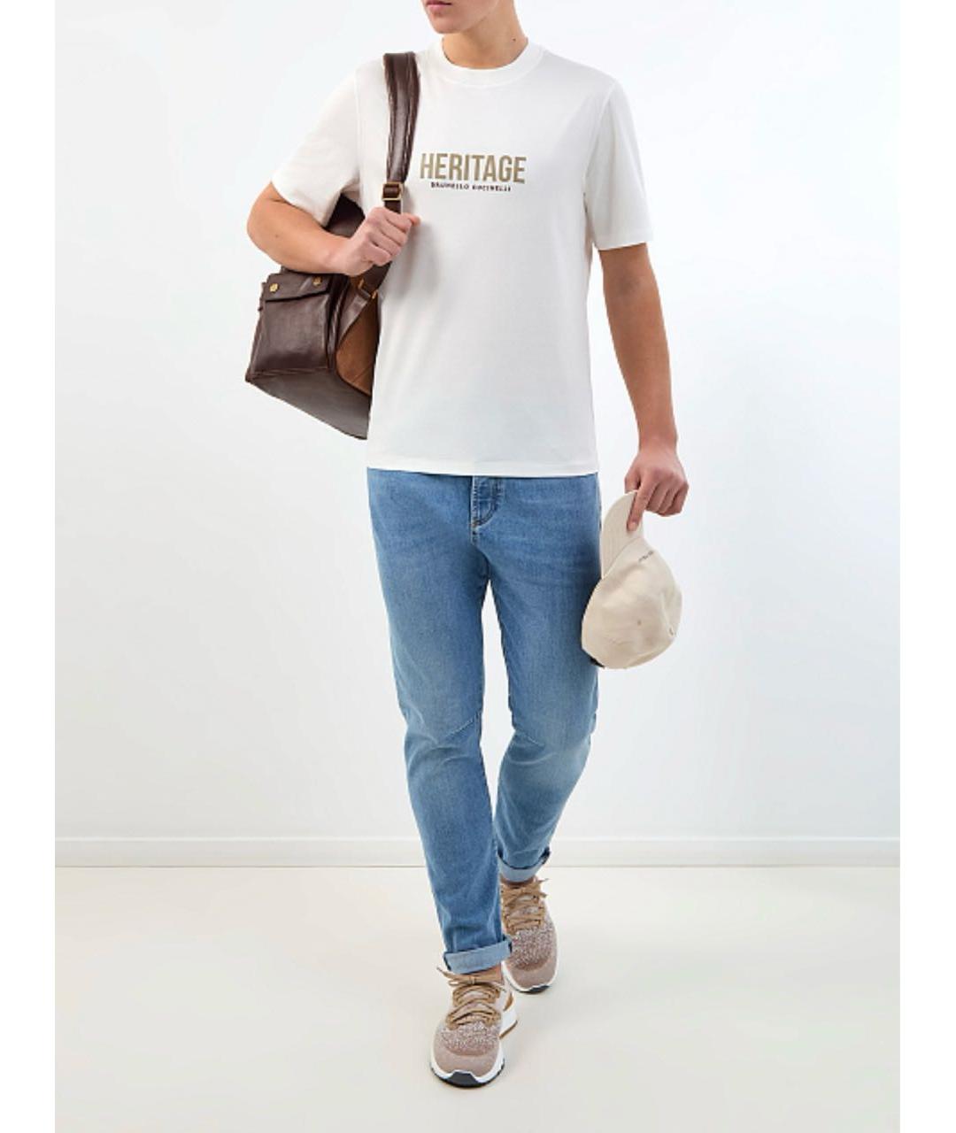 BRUNELLO CUCINELLI Голубые джинсы скинни, фото 4