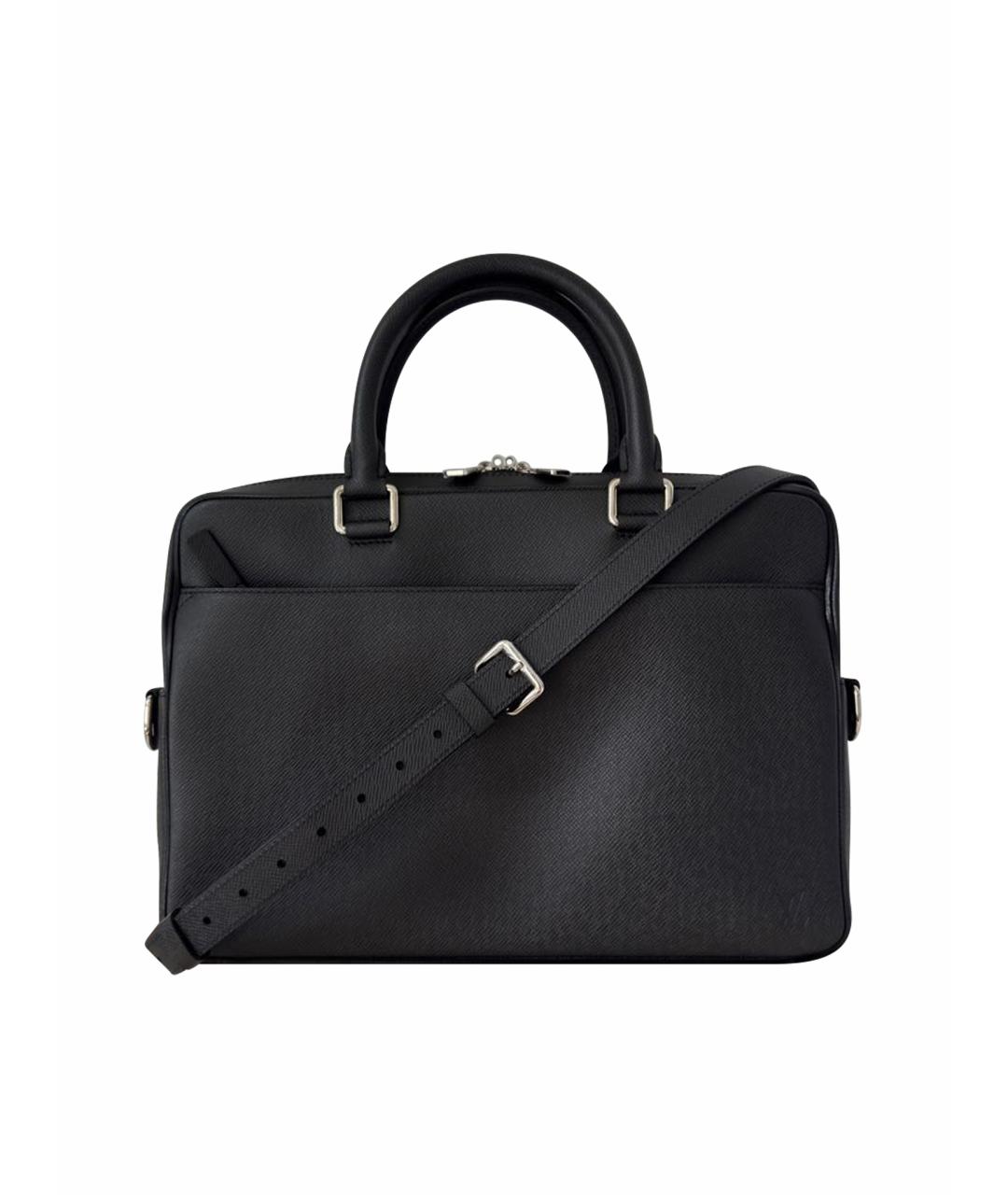 LOUIS VUITTON Черный кожаный портфель, фото 1