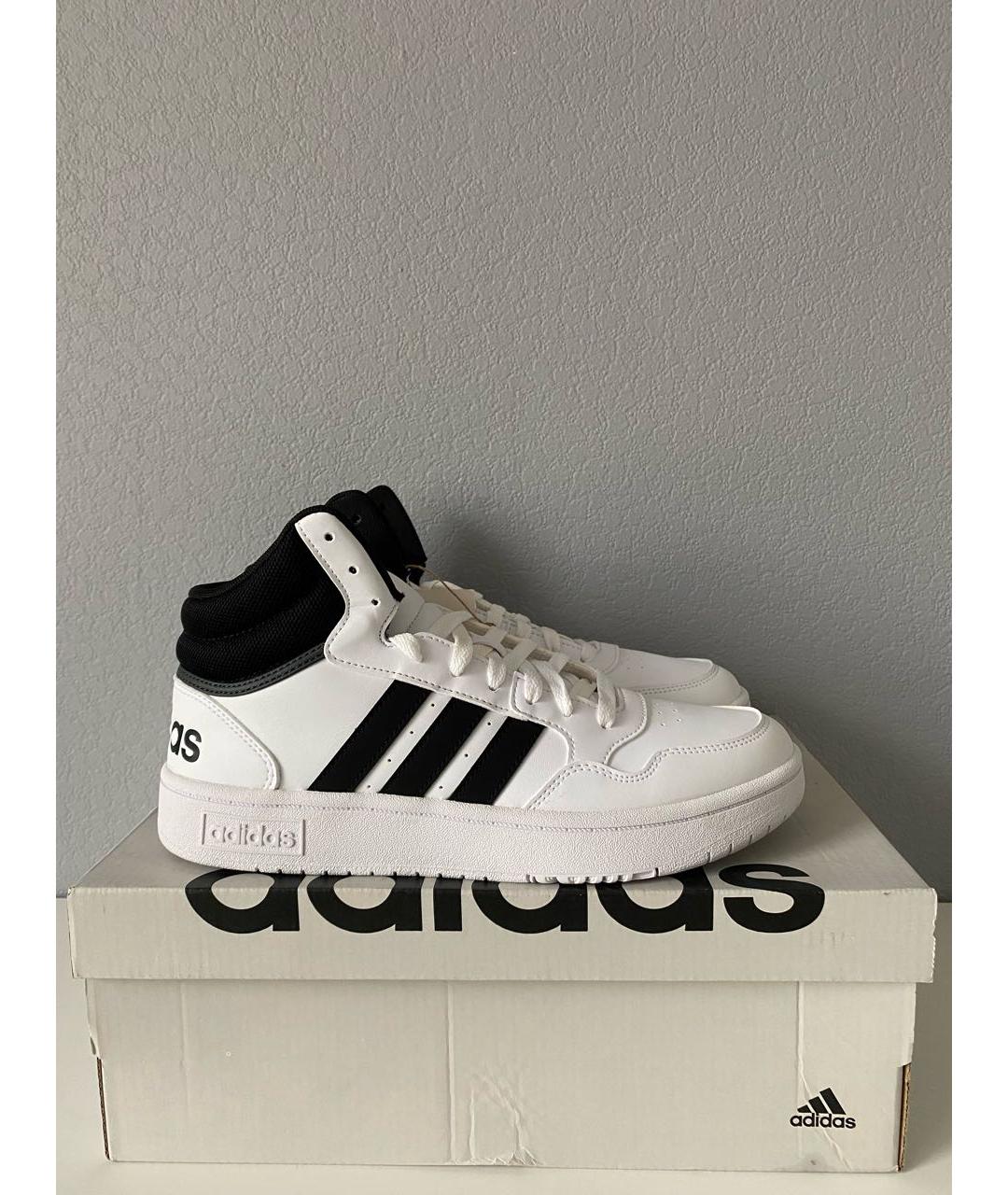 ADIDAS Белые высокие кроссовки / кеды из искусственной кожи, фото 3