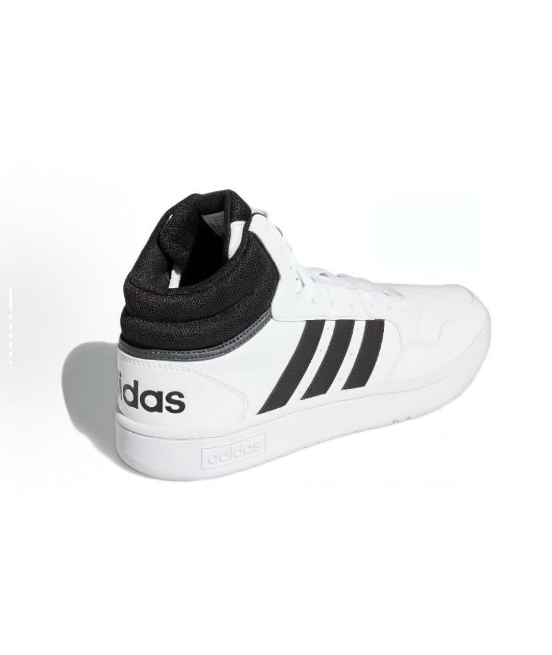 ADIDAS Белые кожаные высокие кроссовки / кеды, фото 4