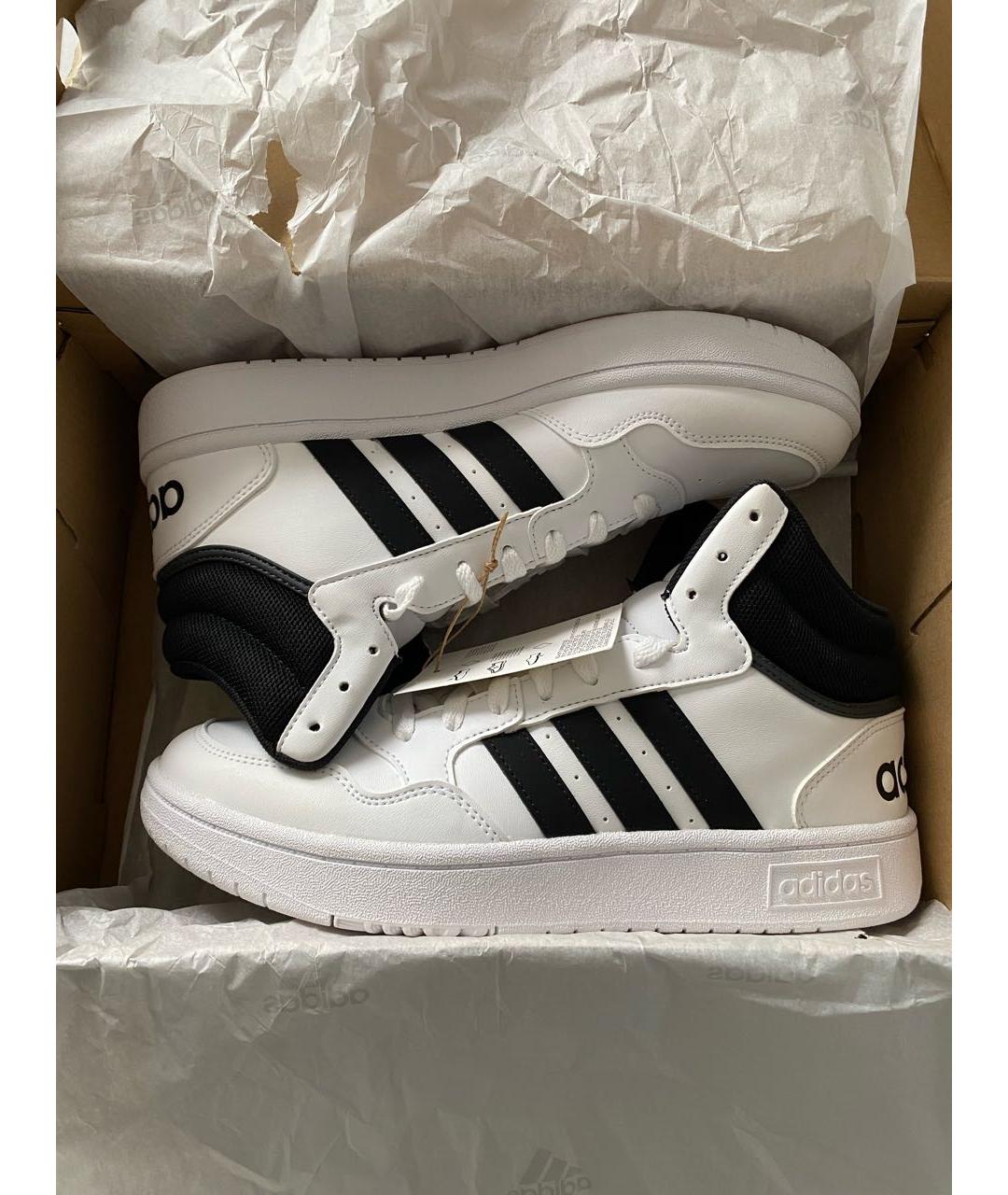 ADIDAS Белые высокие кроссовки / кеды из искусственной кожи, фото 2
