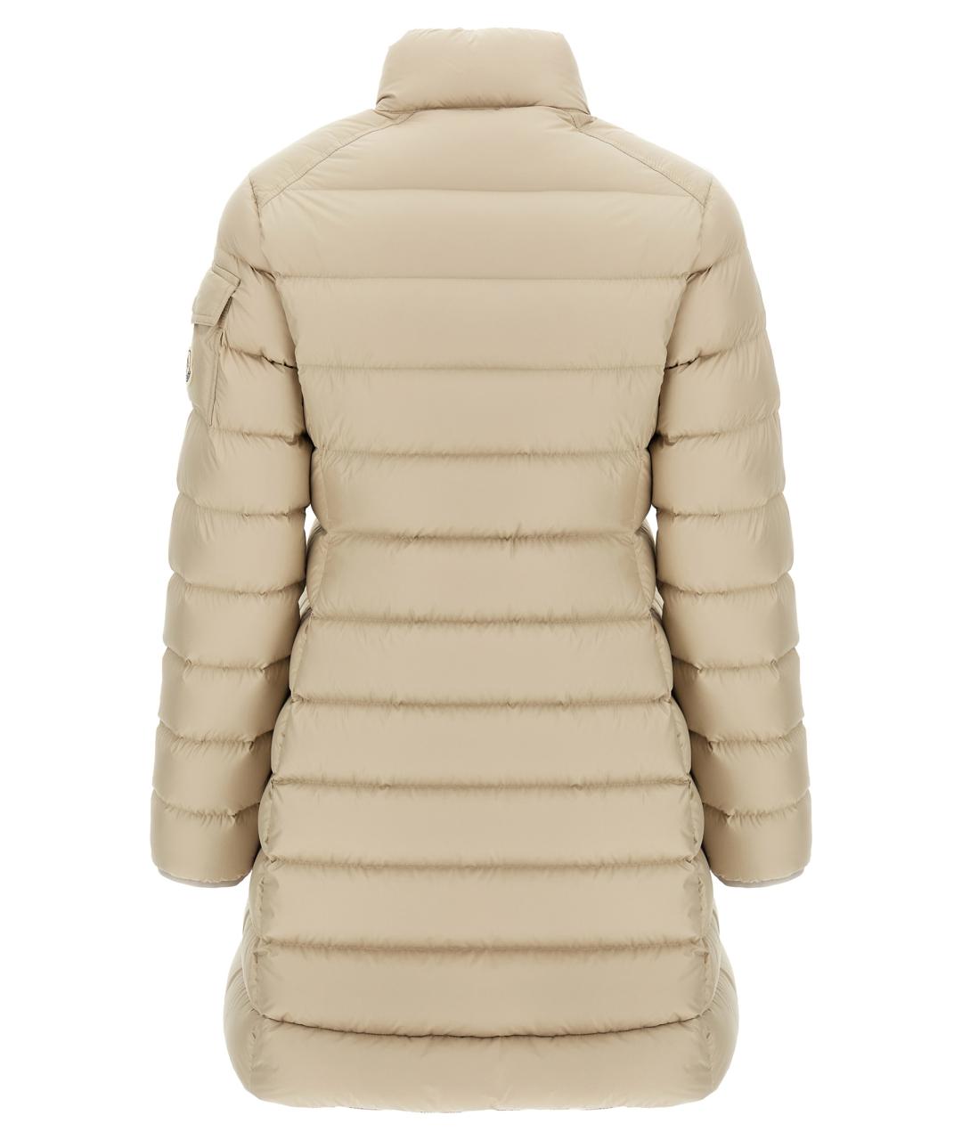MONCLER Бежевая полиэстеровая куртка, фото 2