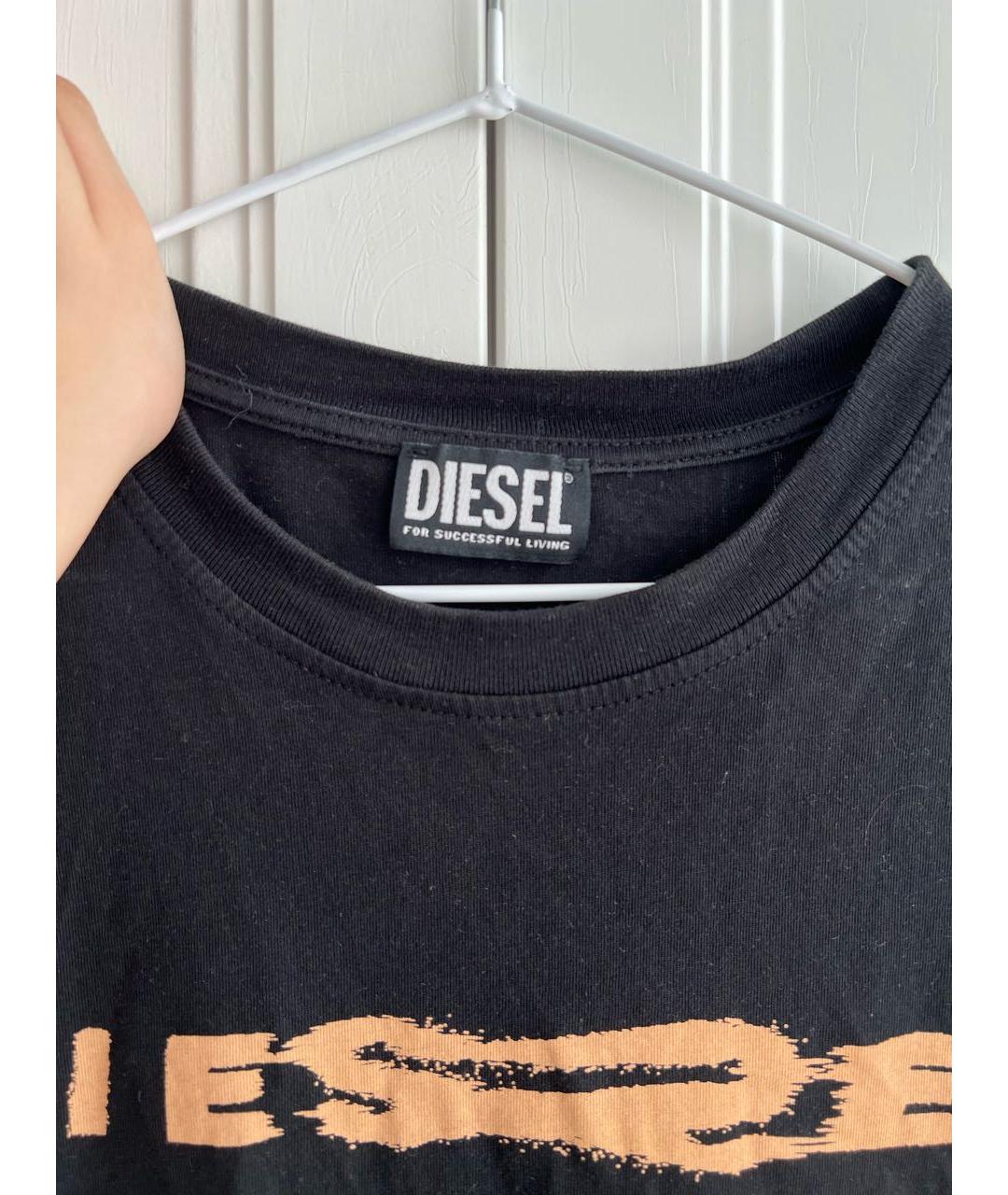 DIESEL Черная хлопковая футболка, фото 3