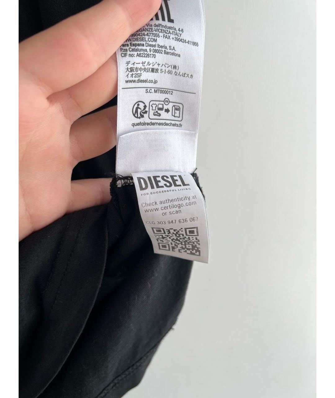 DIESEL Черная хлопковая футболка, фото 5