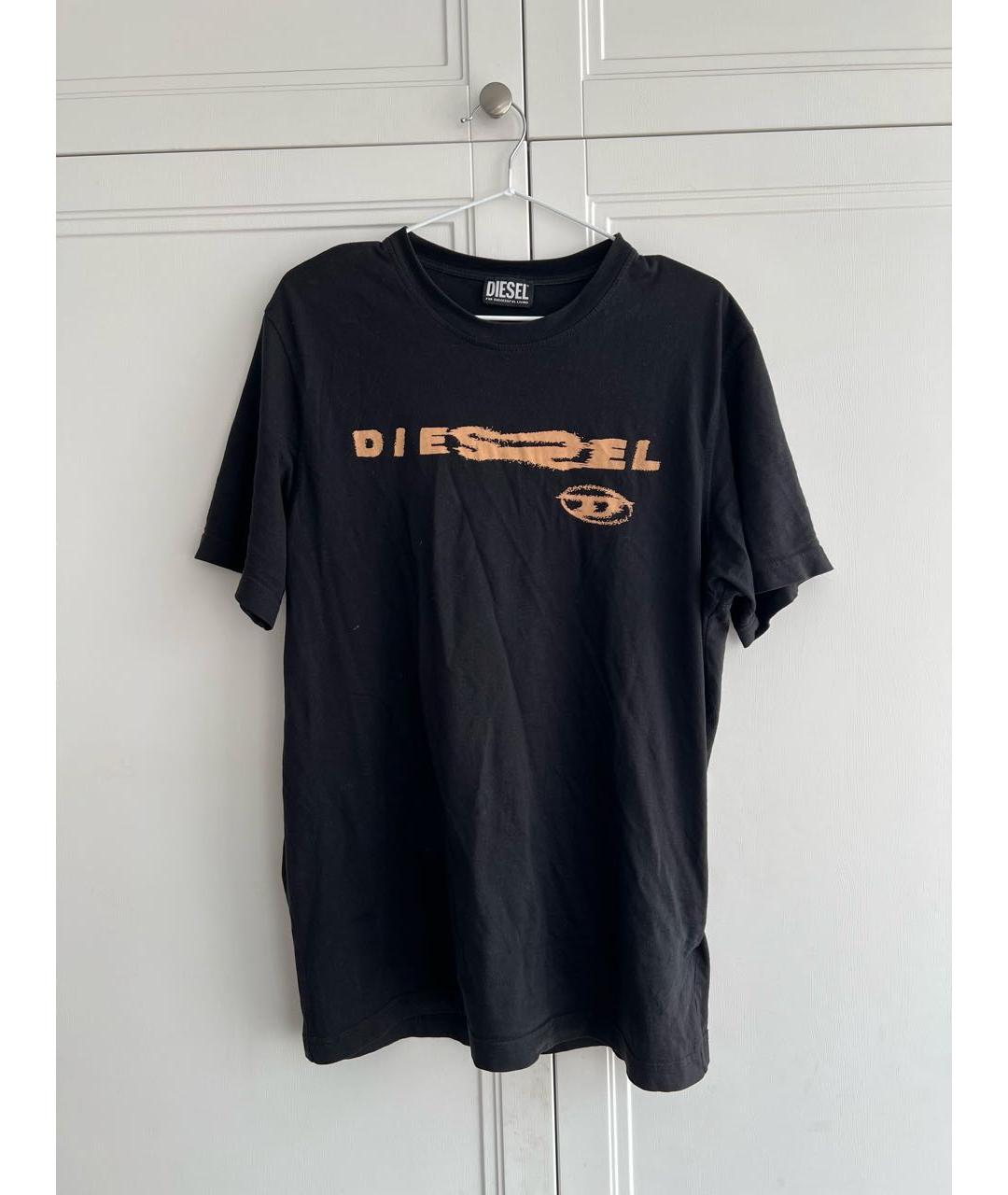 DIESEL Черная хлопковая футболка, фото 6