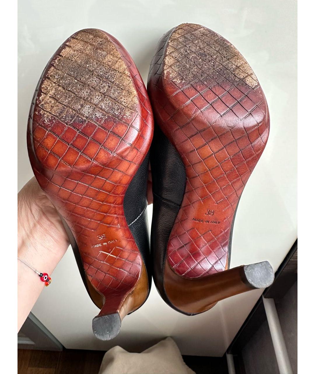 BOTTEGA VENETA Черные кожаные туфли, фото 8