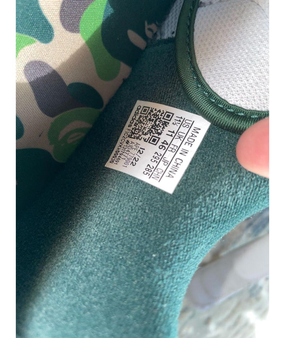 A BATHING APE Зеленые низкие кроссовки / кеды из искусственной кожи, фото 6