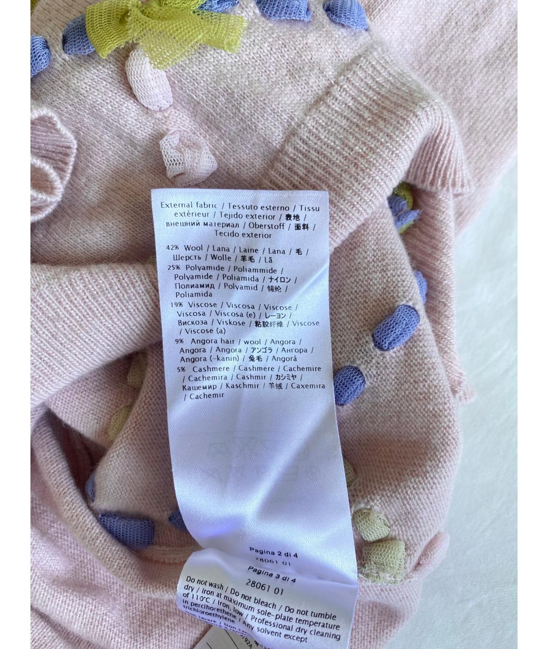 RED VALENTINO Розовый шерстяной джемпер / свитер, фото 7
