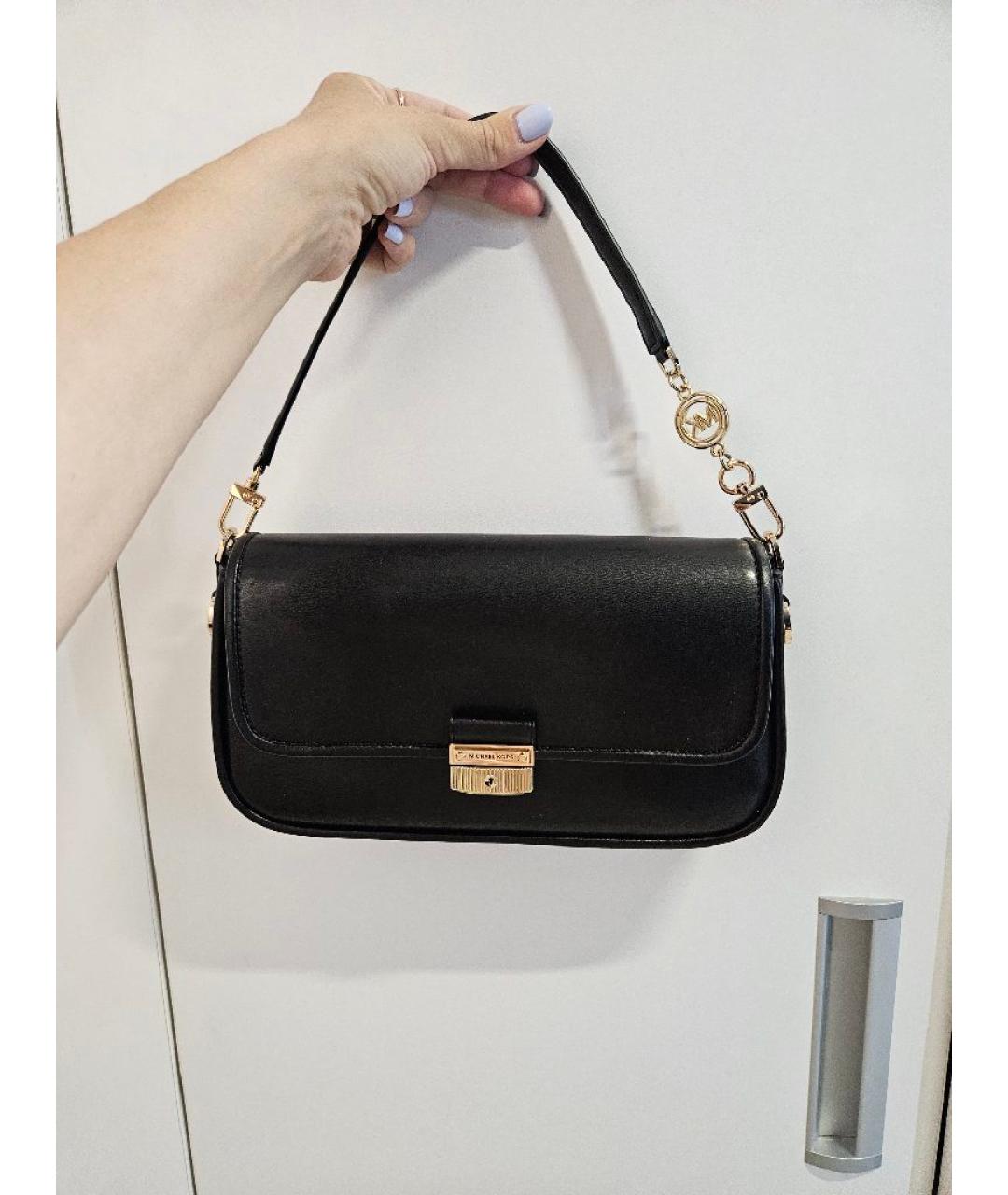 MICHAEL KORS Черная кожаная сумка через плечо, фото 8