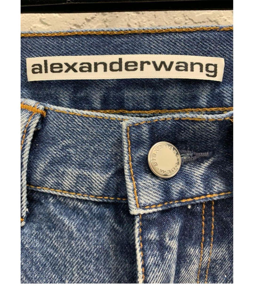 ALEXANDER WANG Синие хлопковые прямые джинсы, фото 3