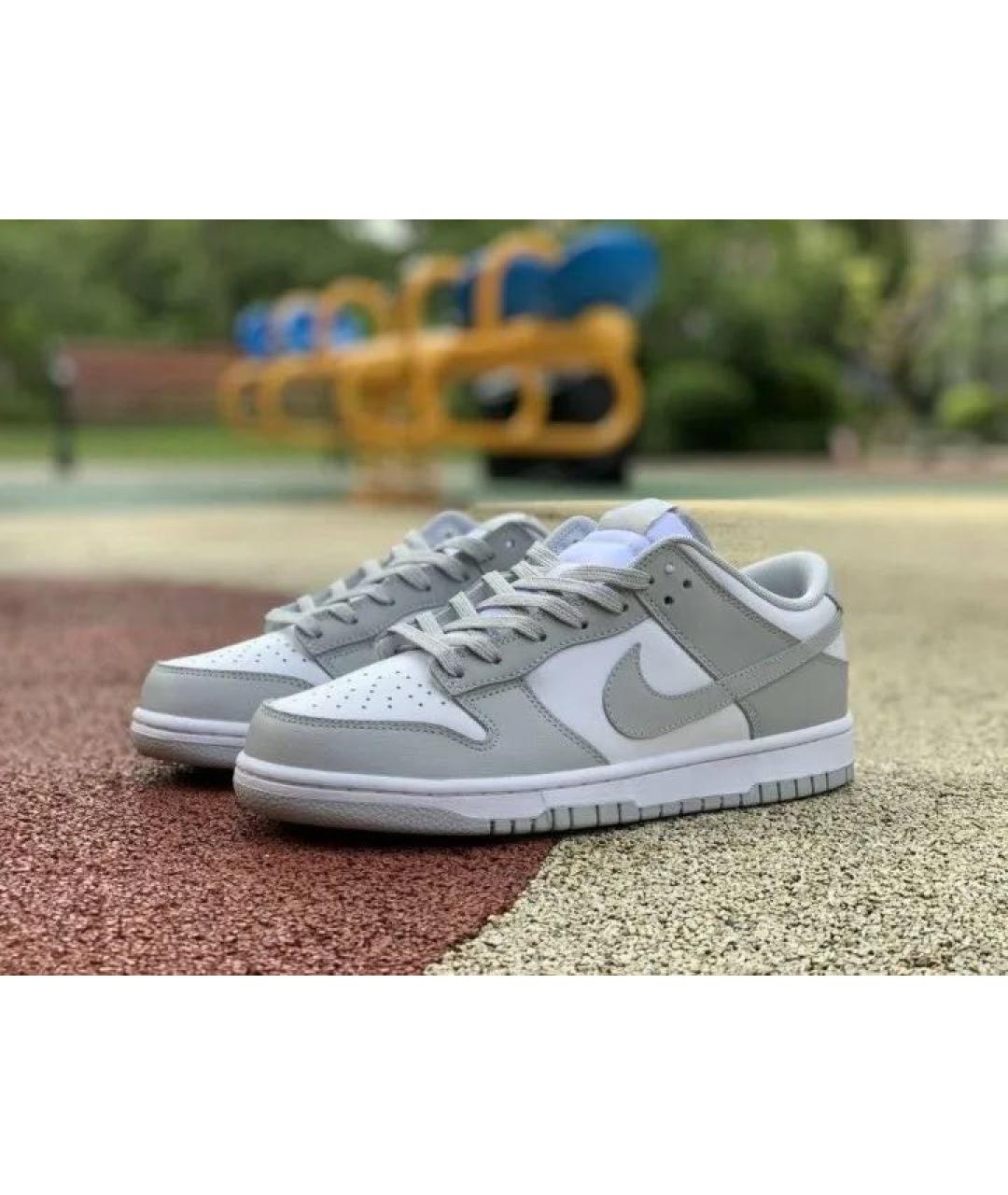 NIKE Серебряные кожаные кроссовки, фото 6