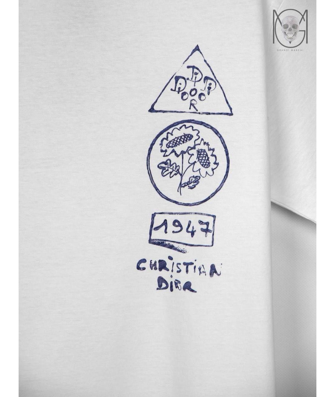 CHRISTIAN DIOR Белая хлопковая футболка, фото 4