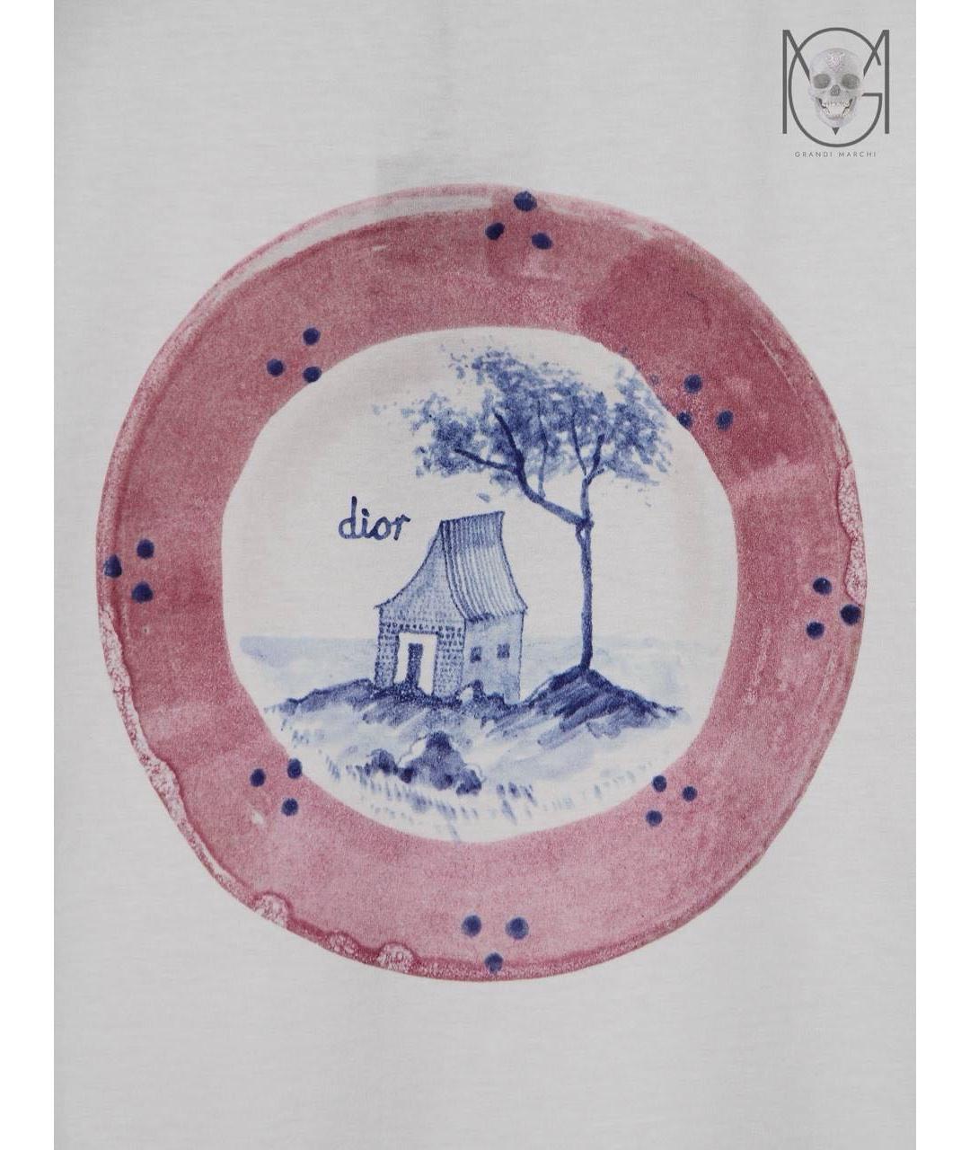 CHRISTIAN DIOR Белая хлопковая футболка, фото 6