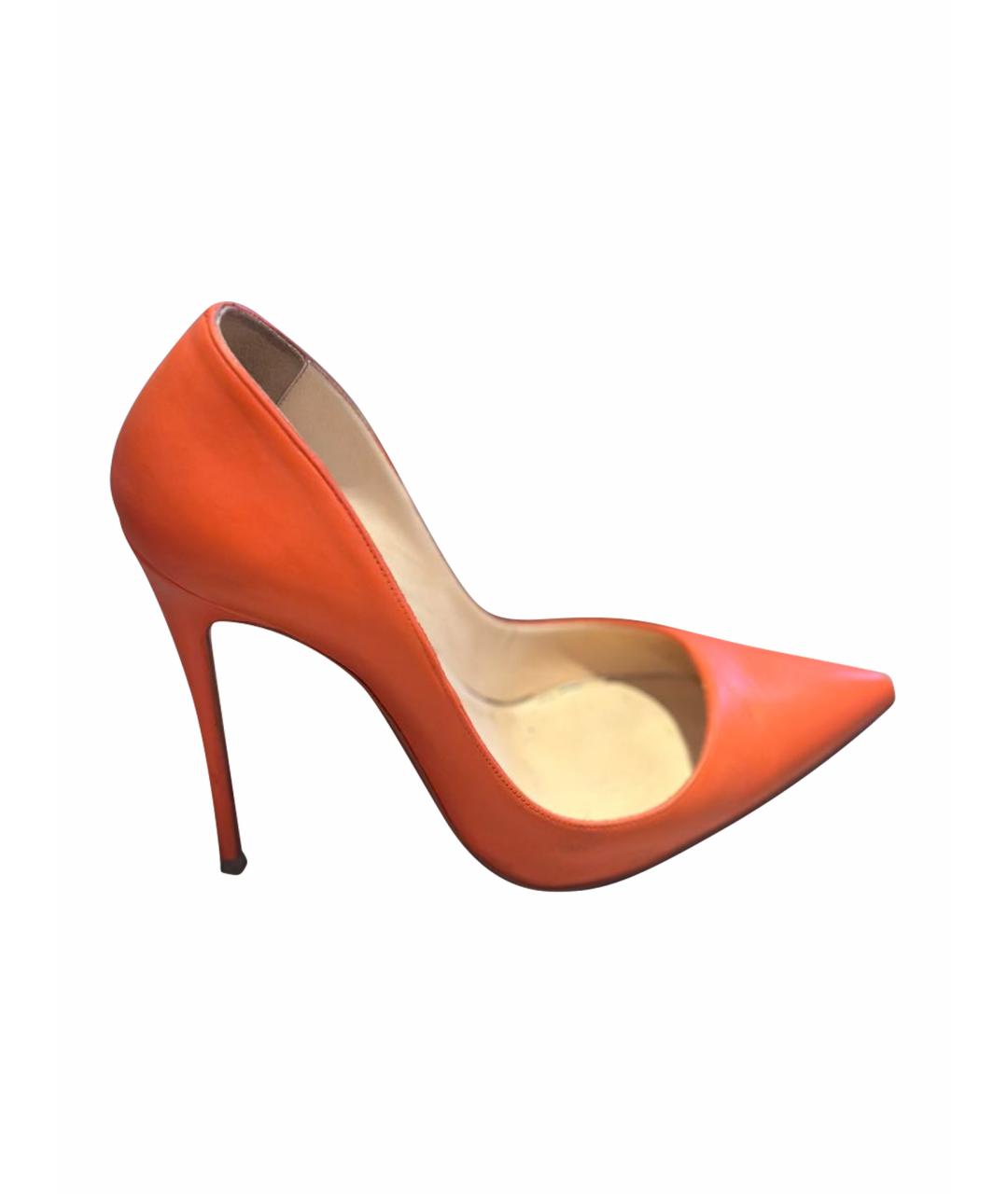 CHRISTIAN LOUBOUTIN Коралловые кожаные туфли, фото 4