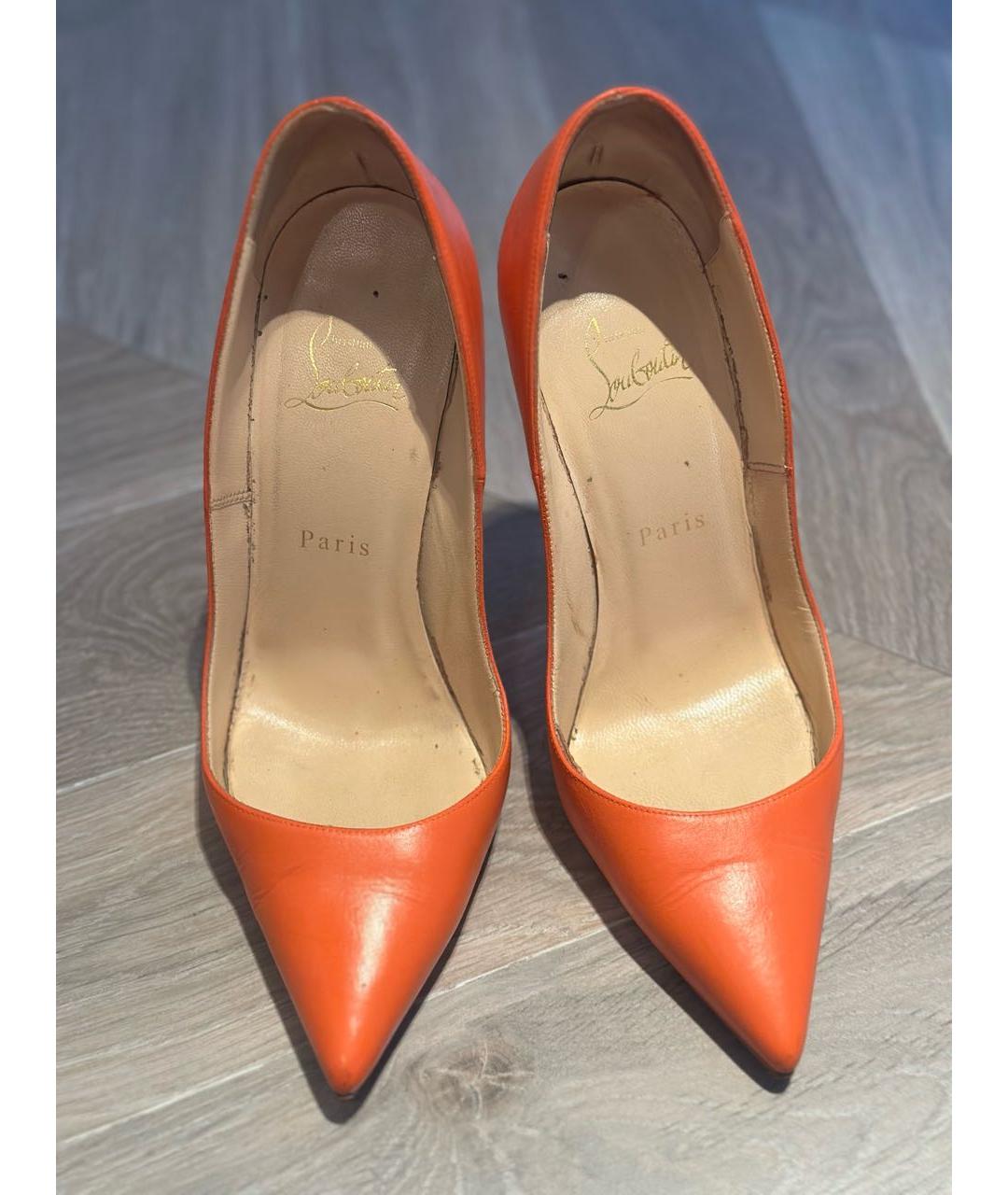CHRISTIAN LOUBOUTIN Коралловые кожаные туфли, фото 2