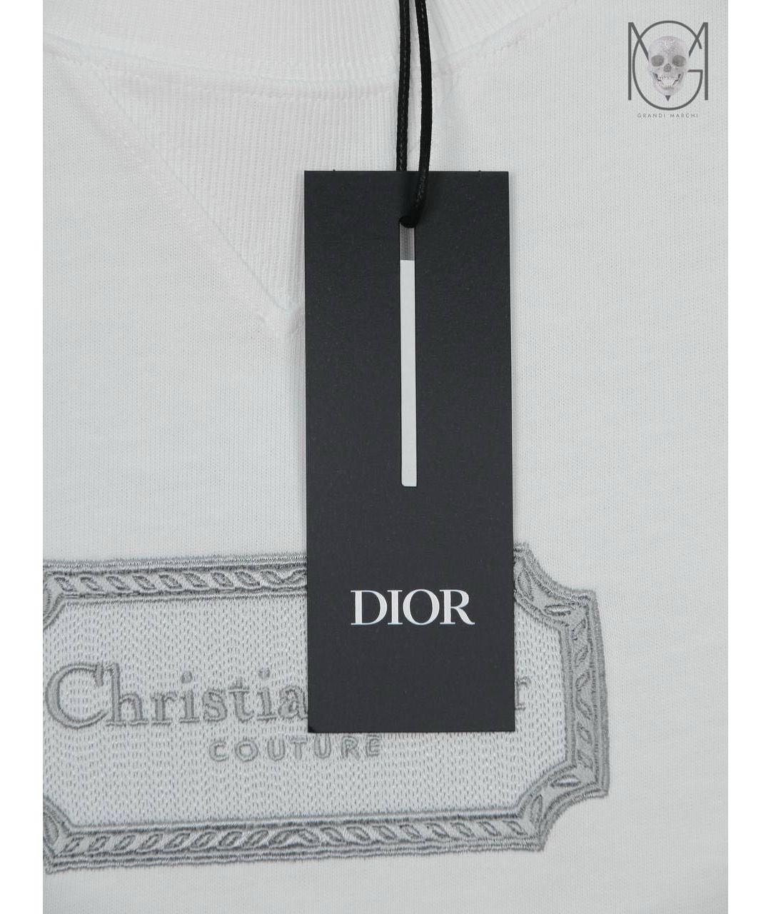 CHRISTIAN DIOR Белая хлопковая футболка, фото 3
