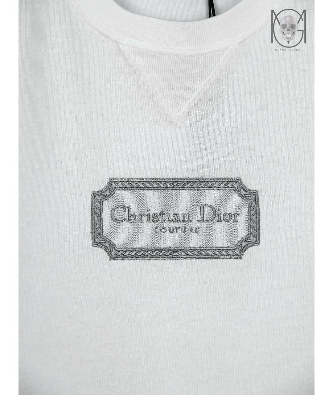 CHRISTIAN DIOR Белая хлопковая футболка, фото 4