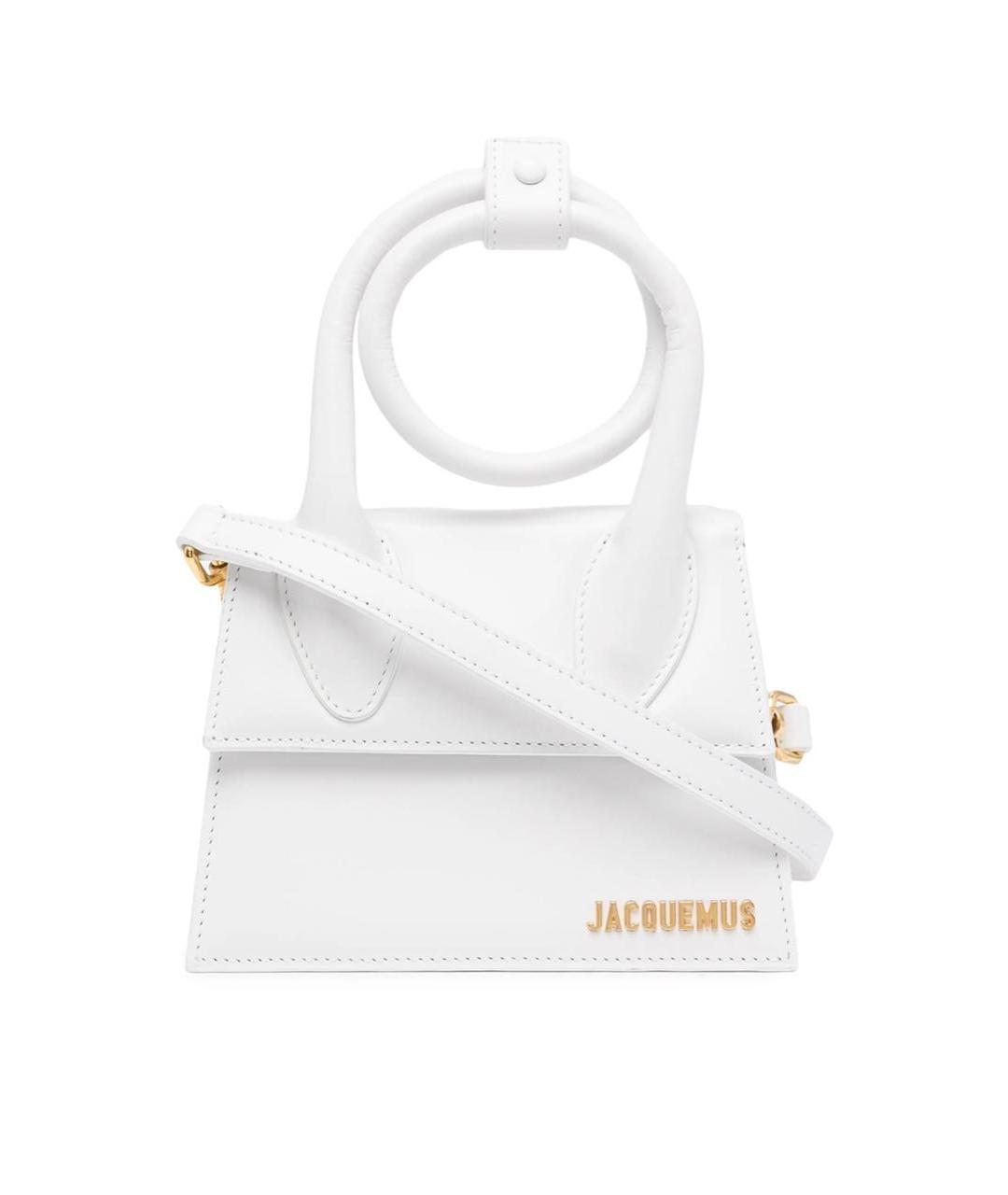 JACQUEMUS Белая кожаная сумка через плечо, фото 9