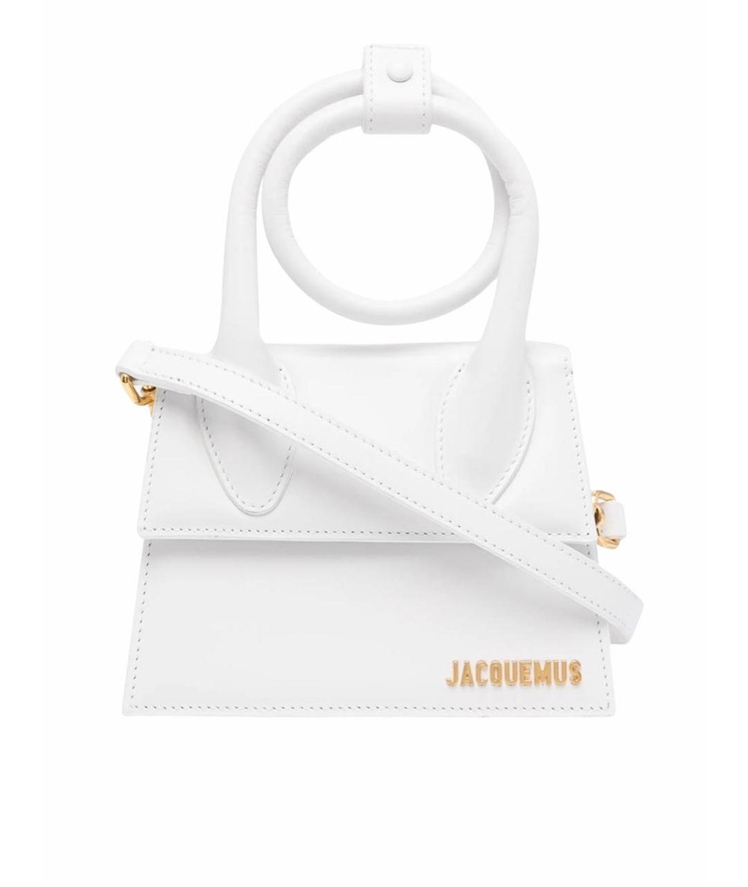 JACQUEMUS Белая кожаная сумка через плечо, фото 1