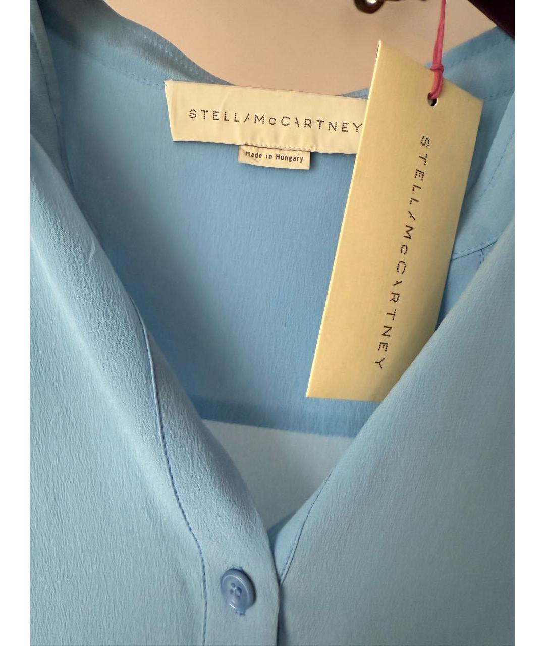 STELLA MCCARTNEY Голубая шелковая блузы, фото 4