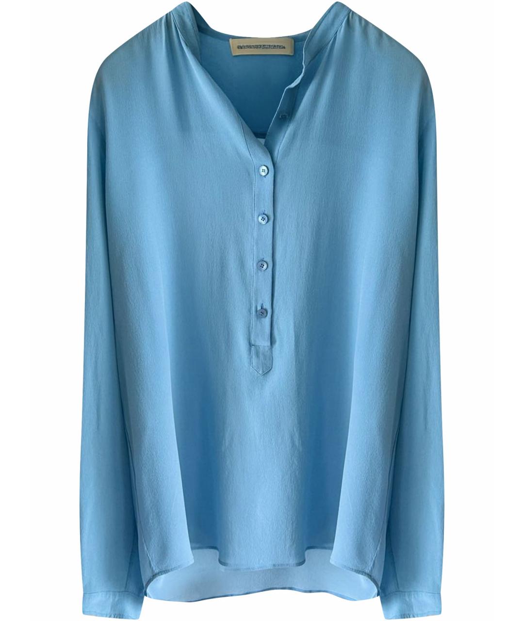 STELLA MCCARTNEY Голубая шелковая блузы, фото 1