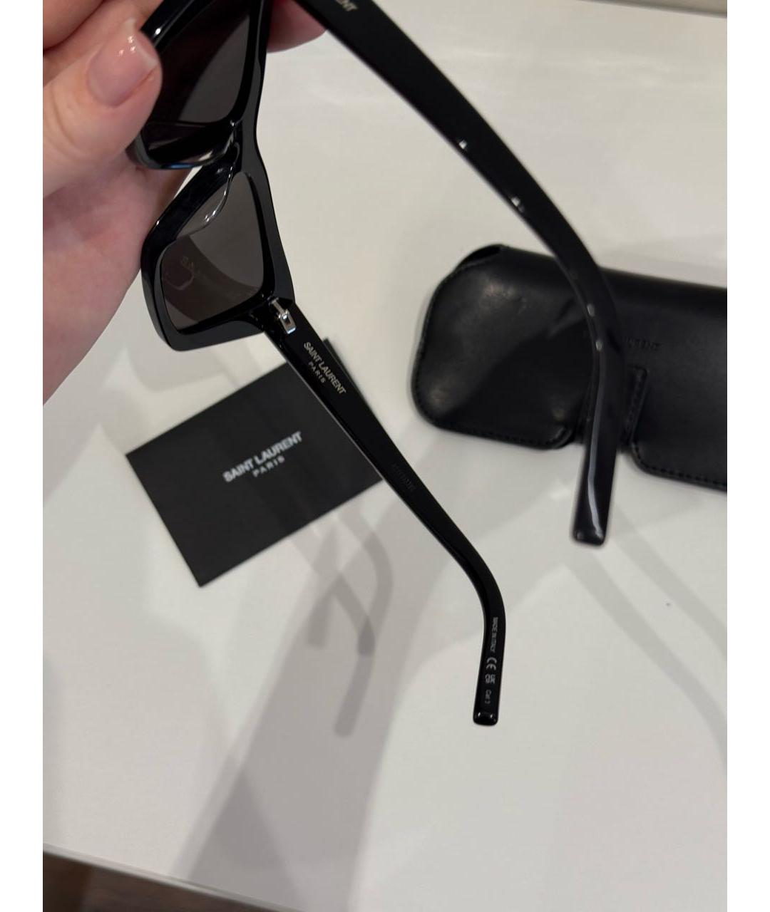 SAINT LAURENT Черные пластиковые солнцезащитные очки, фото 2