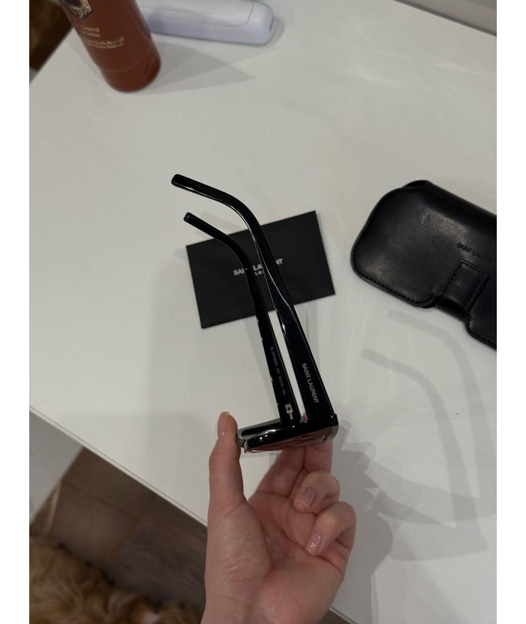 SAINT LAURENT Черные пластиковые солнцезащитные очки, фото 3
