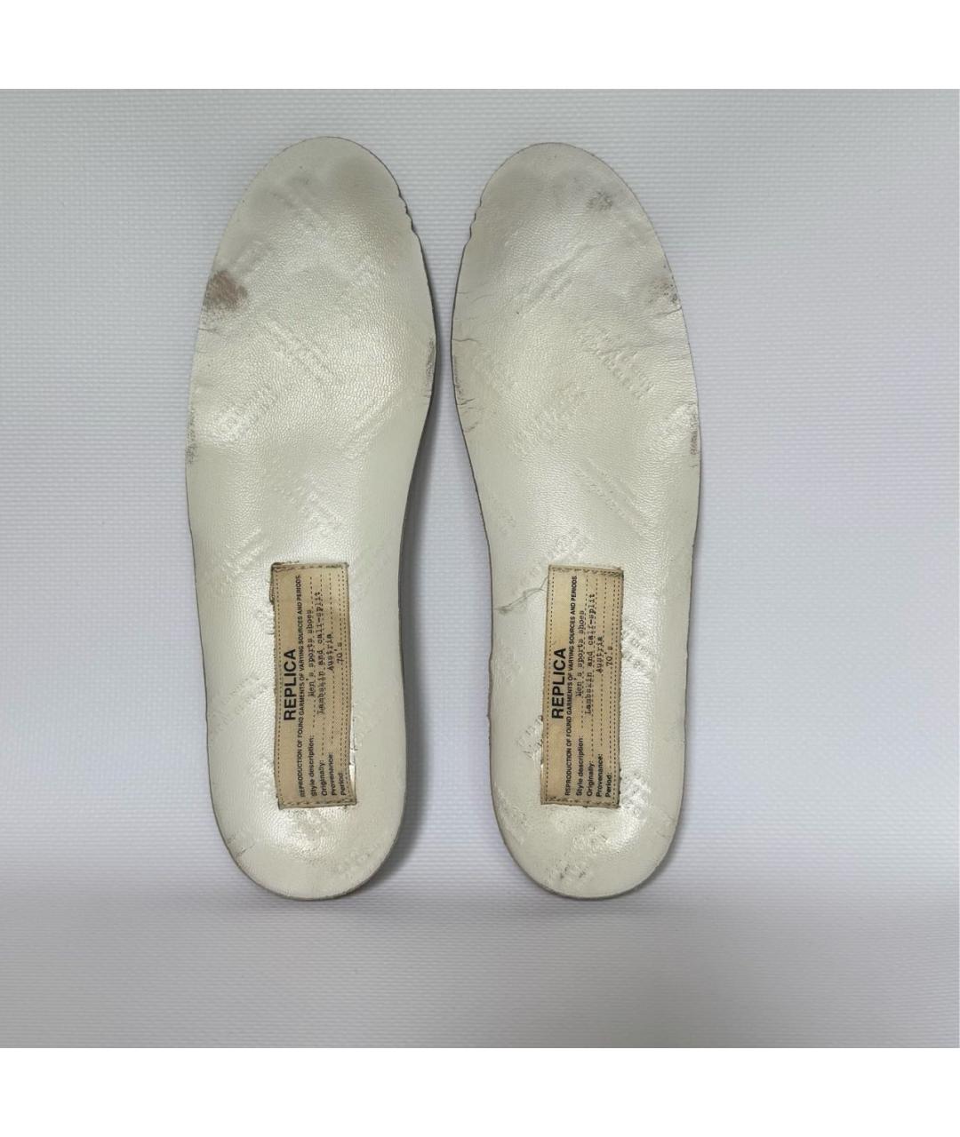 MAISON MARGIELA Коричневые кожаные кеды, фото 5
