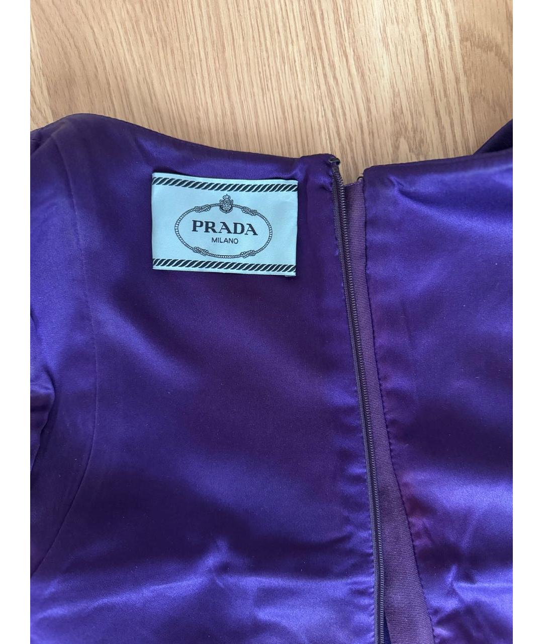PRADA Фиолетовое шелковое платье, фото 3