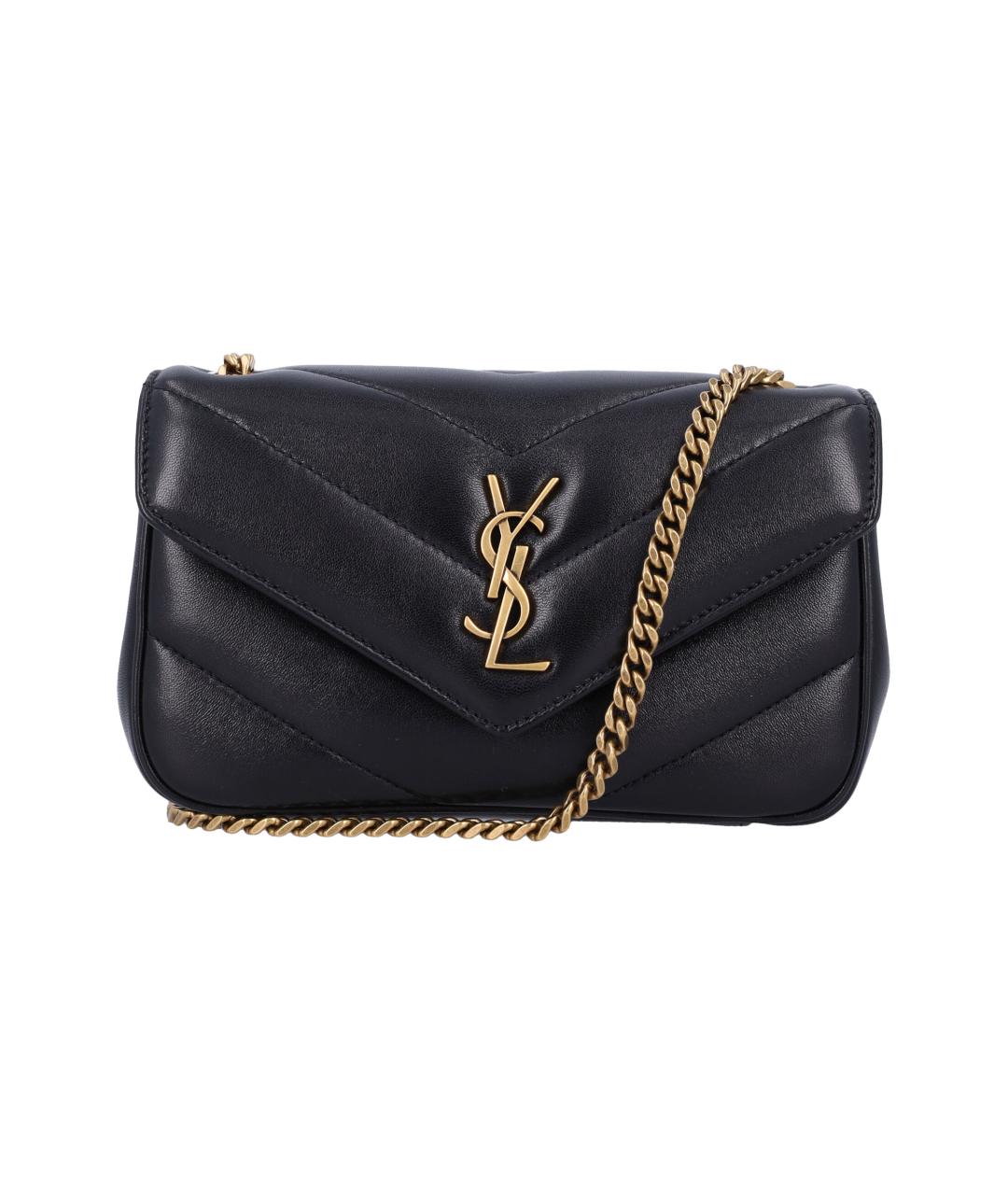 SAINT LAURENT Черная кожаная сумка через плечо, фото 1
