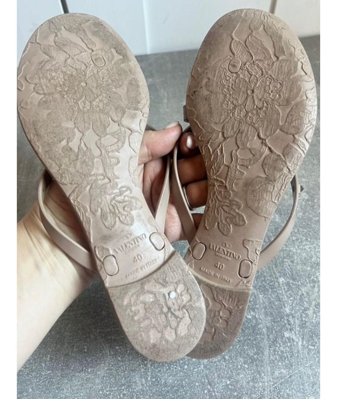 VALENTINO Бежевые шлепанцы, фото 3