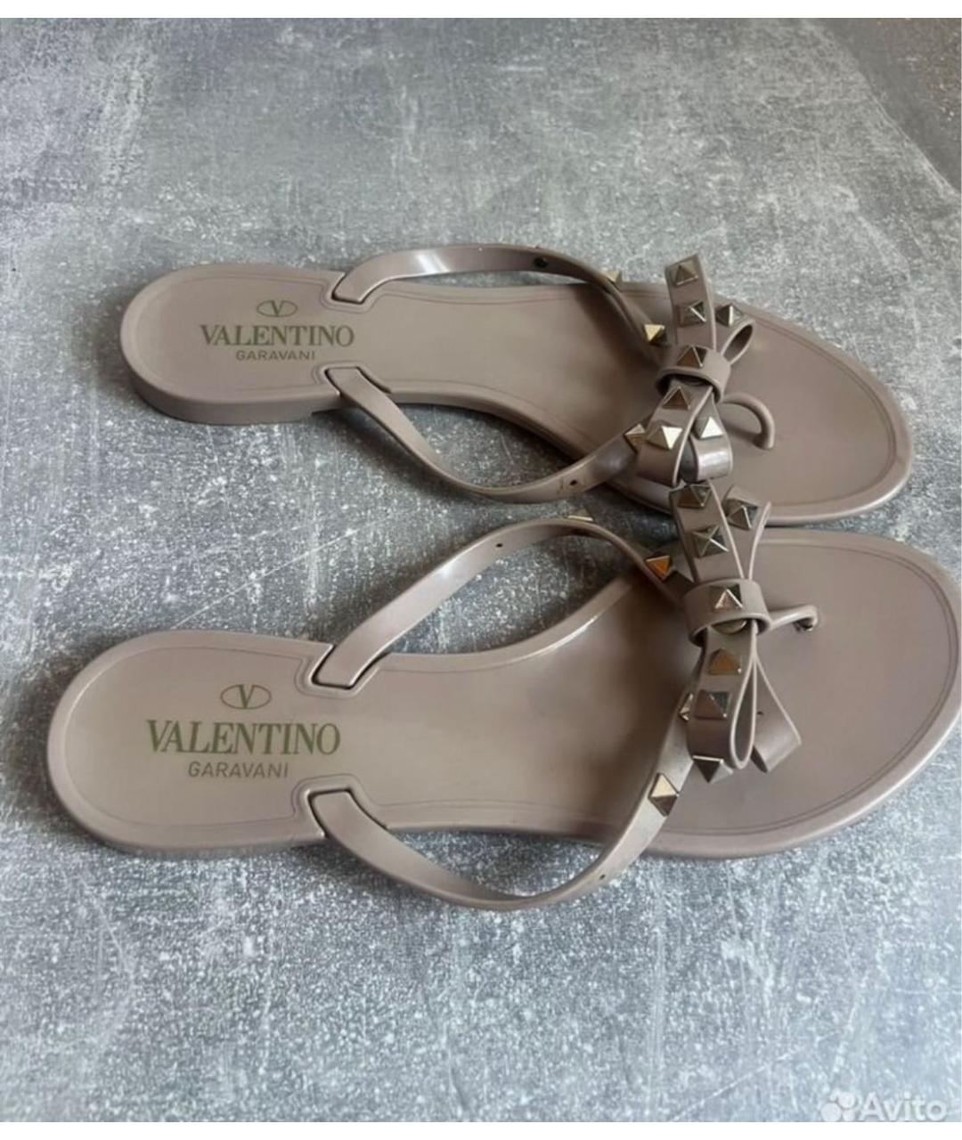 VALENTINO Бежевые шлепанцы, фото 4