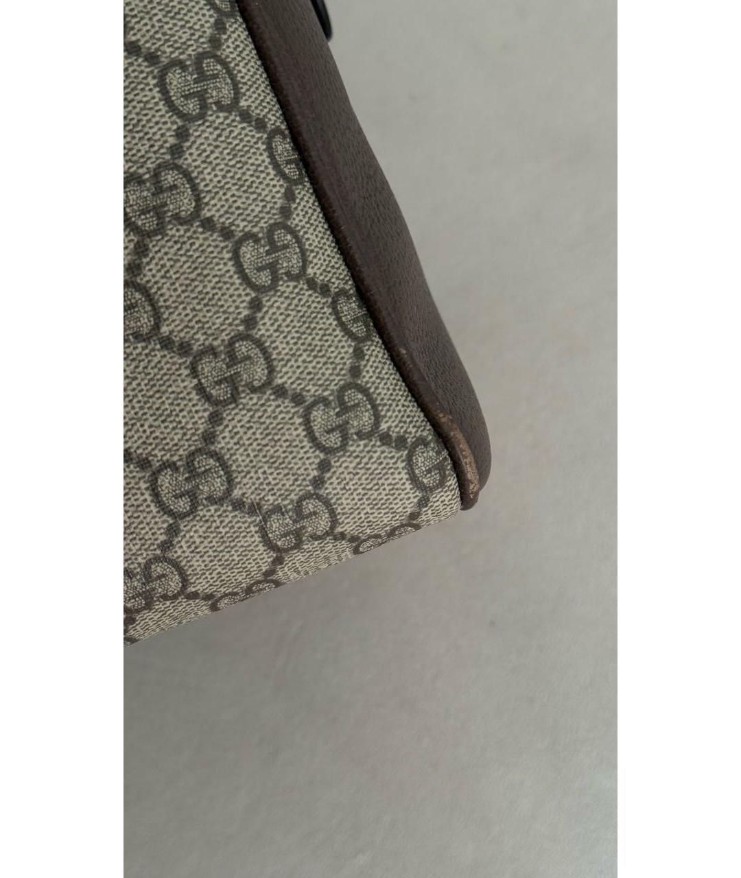 GUCCI Коричневая кожаная дорожная/спортивная сумка, фото 8