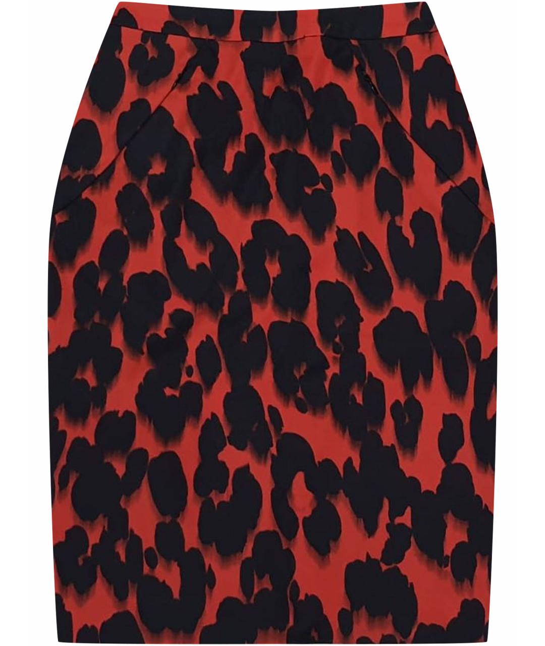 MOSCHINO Красная шелковая юбка миди, фото 1