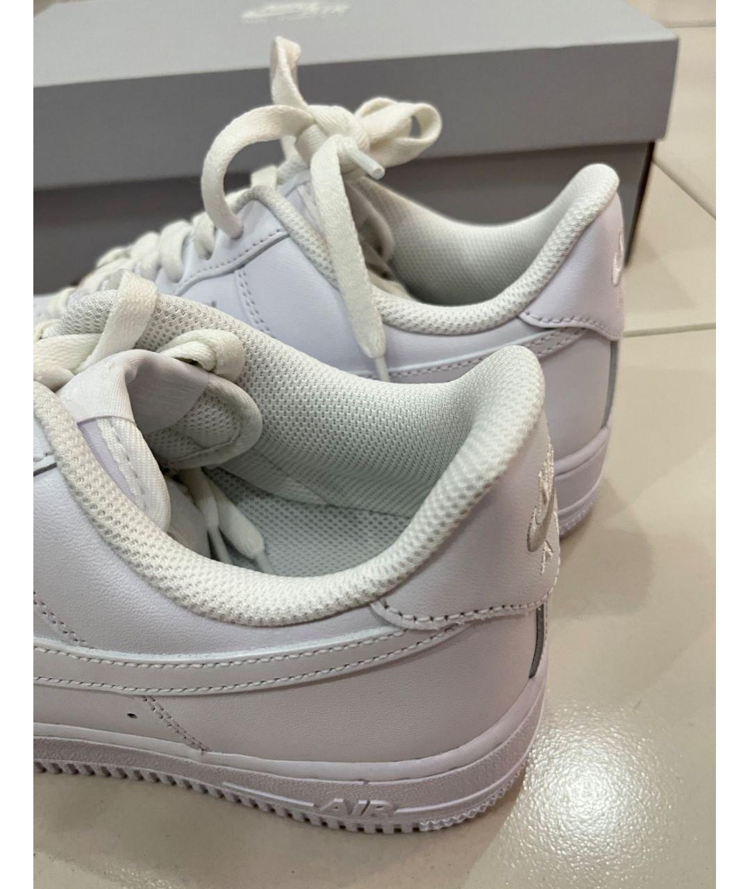 NIKE Белые кожаные низкие кроссовки / кеды, фото 4