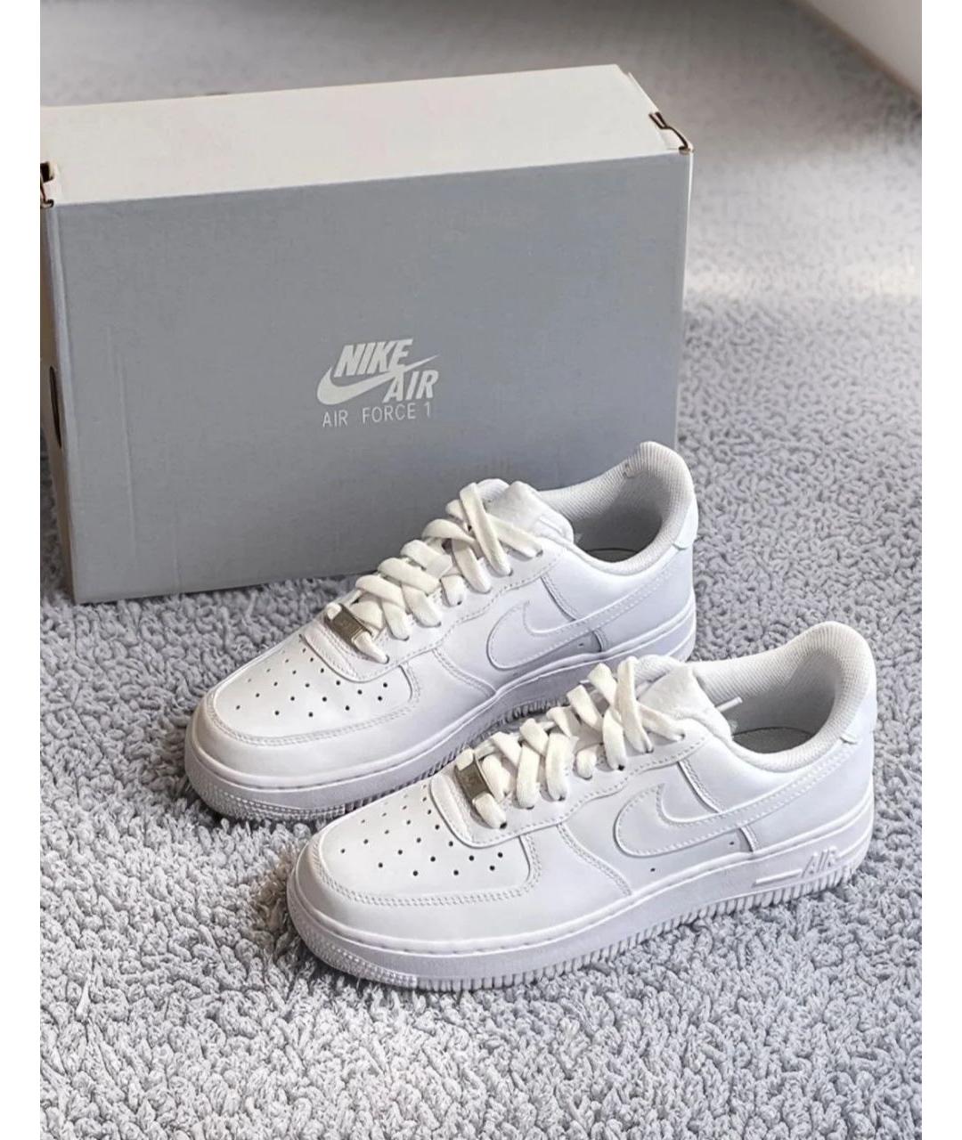 NIKE Белые кожаные низкие кроссовки / кеды, фото 5