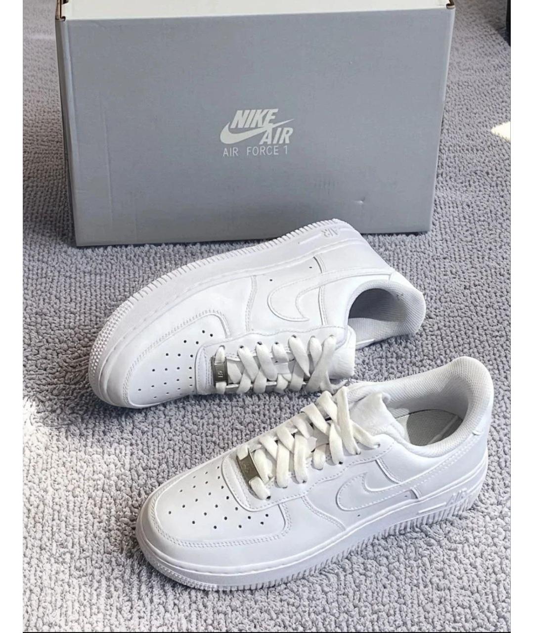 NIKE Белые кожаные низкие кроссовки / кеды, фото 2