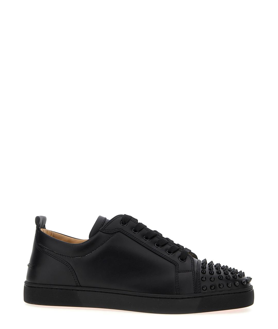 CHRISTIAN LOUBOUTIN Черные кожаные низкие кроссовки / кеды, фото 1