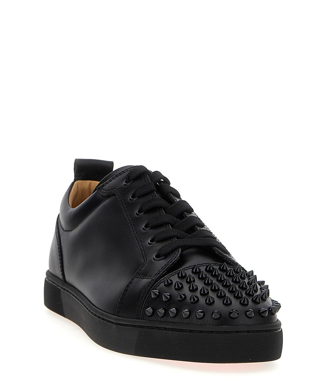 CHRISTIAN LOUBOUTIN Черные кожаные низкие кроссовки / кеды, фото 2