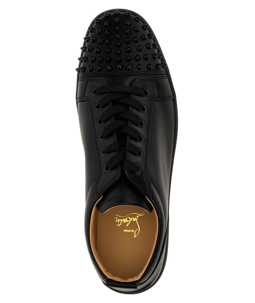CHRISTIAN LOUBOUTIN Черные кожаные низкие кроссовки / кеды, фото 4