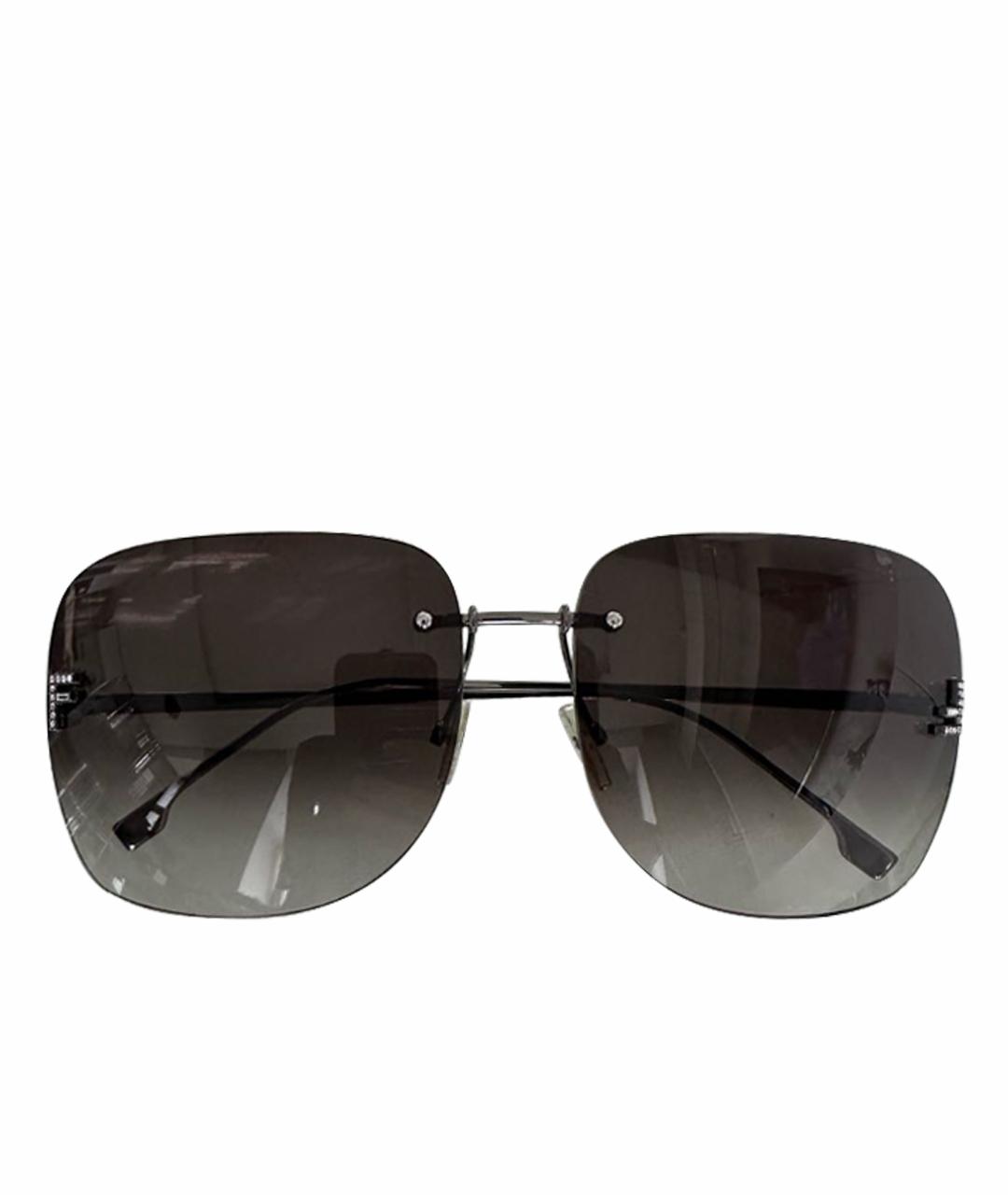 FENDI Антрацитовые металлические солнцезащитные очки, фото 1