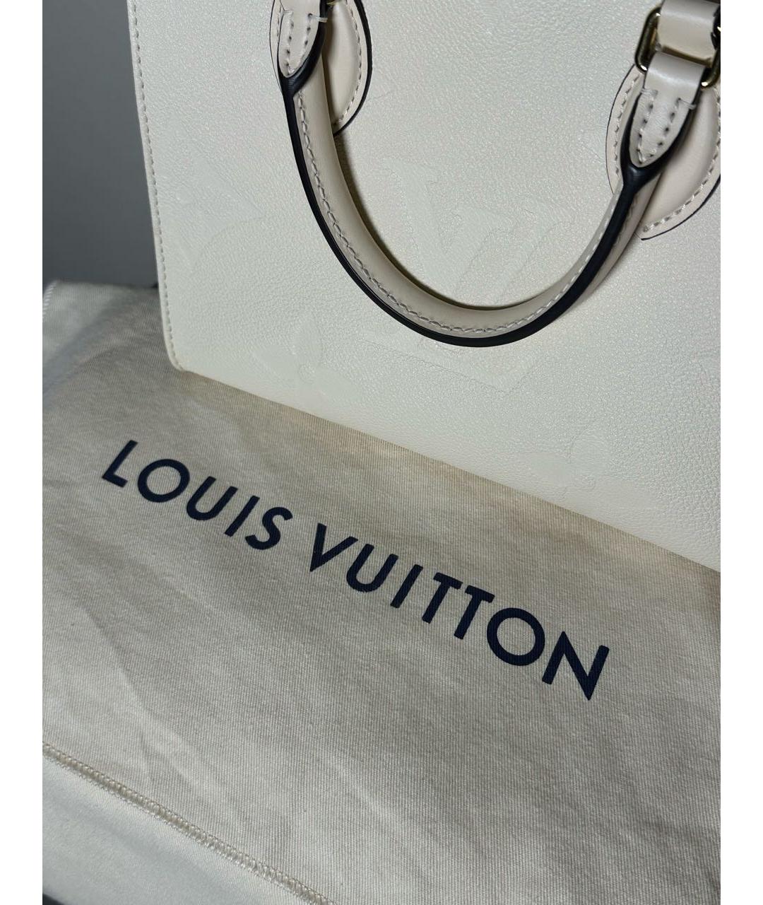 LOUIS VUITTON Белая кожаная сумка тоут, фото 5