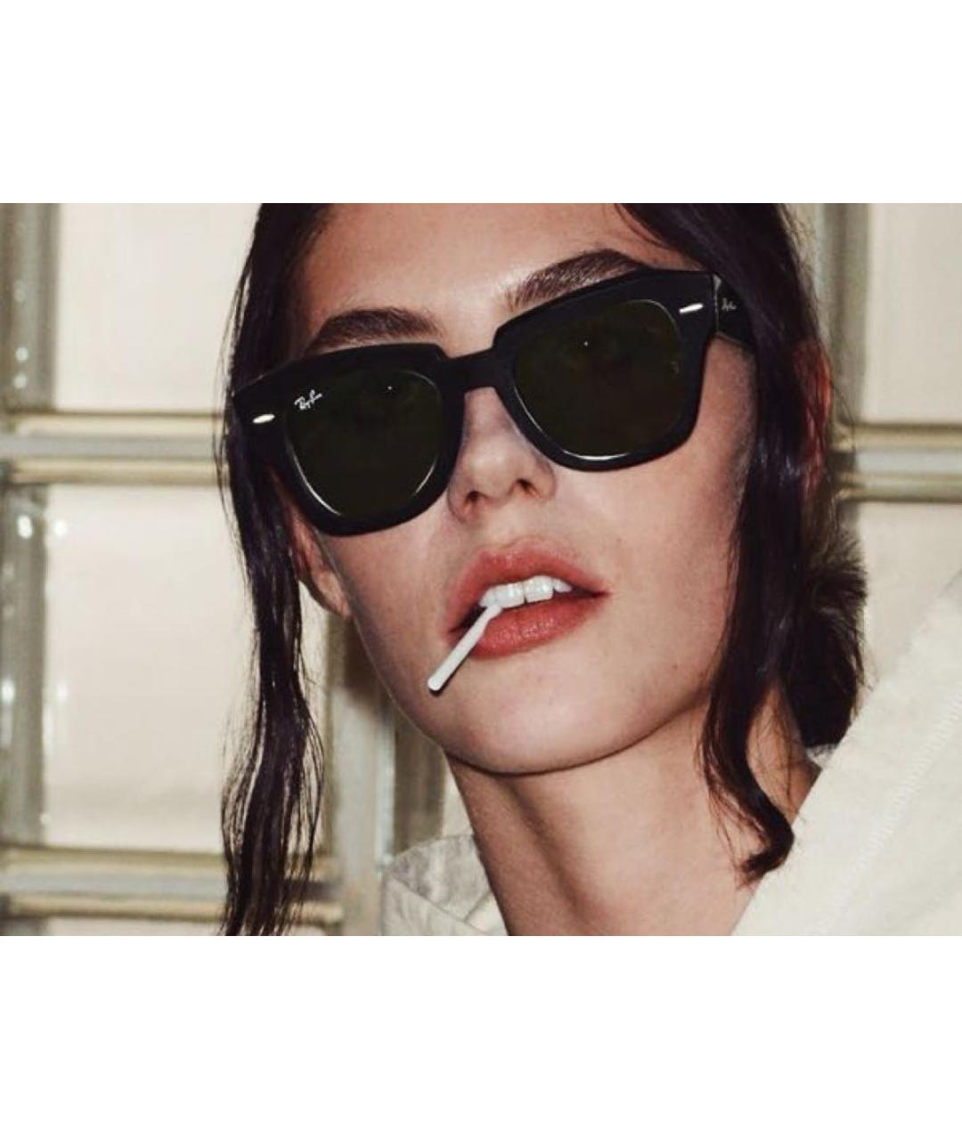 RAY BAN Черные солнцезащитные очки, фото 8