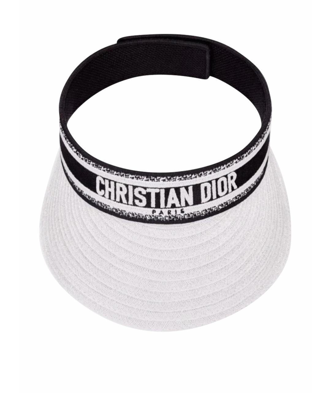 CHRISTIAN DIOR Белая соломенная кепка, фото 1