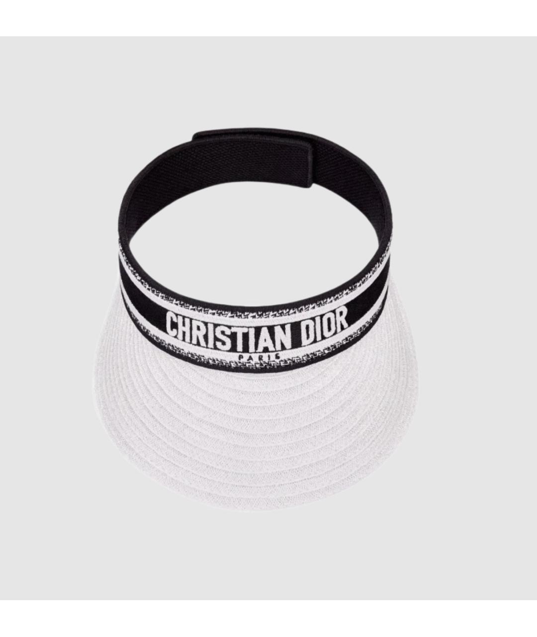 CHRISTIAN DIOR Белая соломенная кепка, фото 2